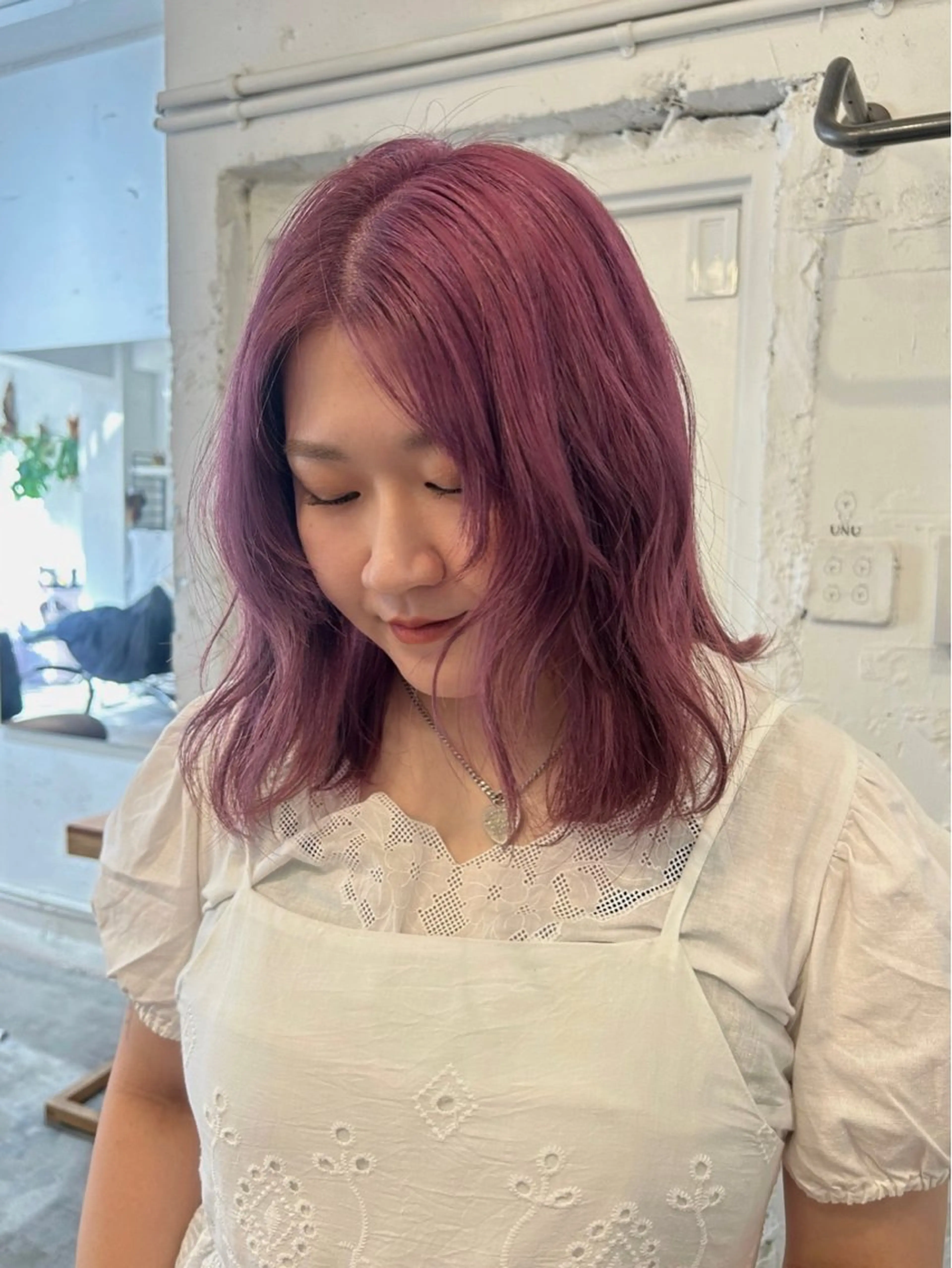 ミディアム カット ヘアカラー トリートメント ＊UNU＊ RICOのヘアスタイル