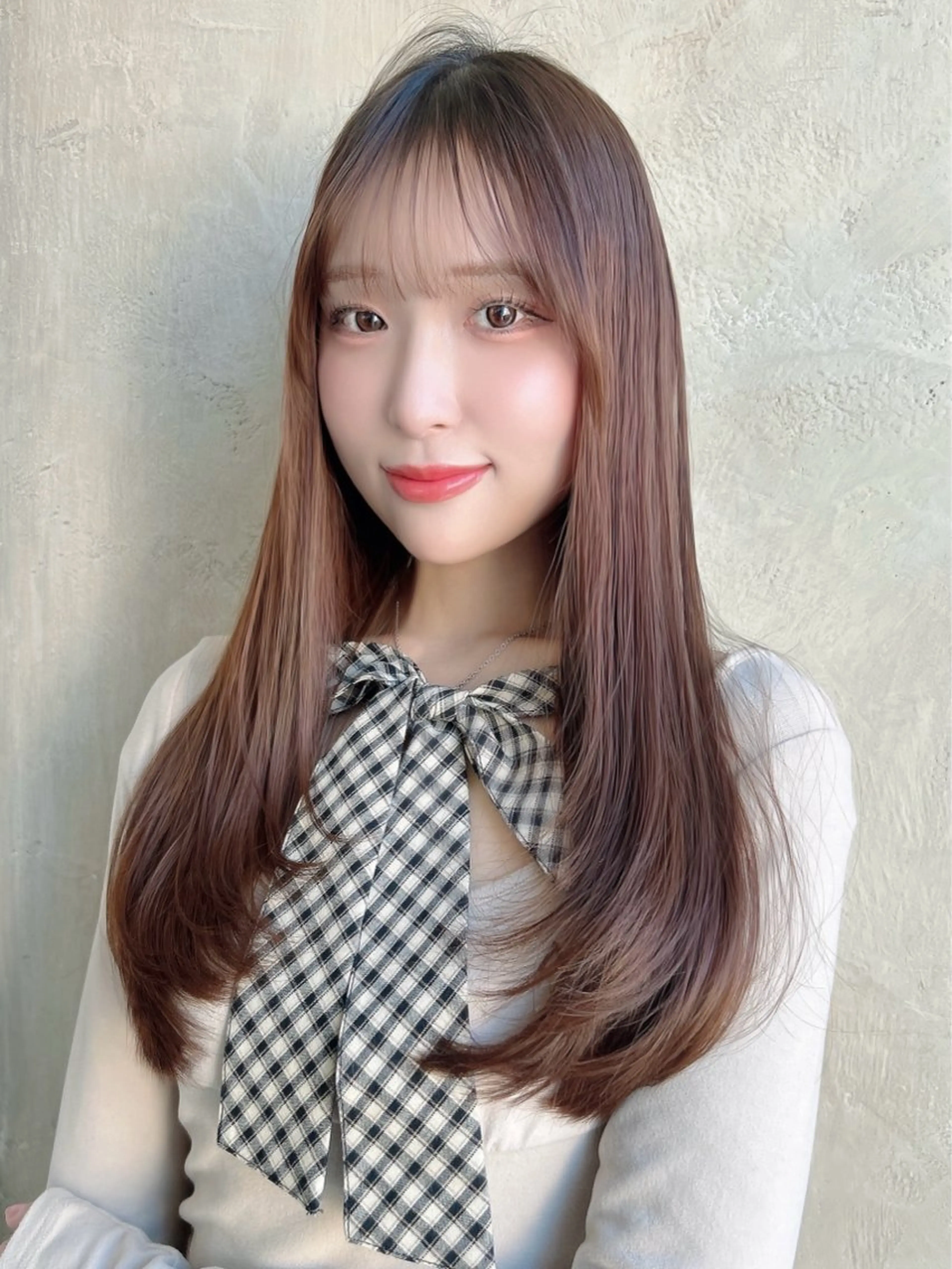 セミロング カラー パーマ カット ヘアカラー トリートメント 新宿✨顔周りカット 韓国ヘア/坂本亜裟海のヘアスタイル