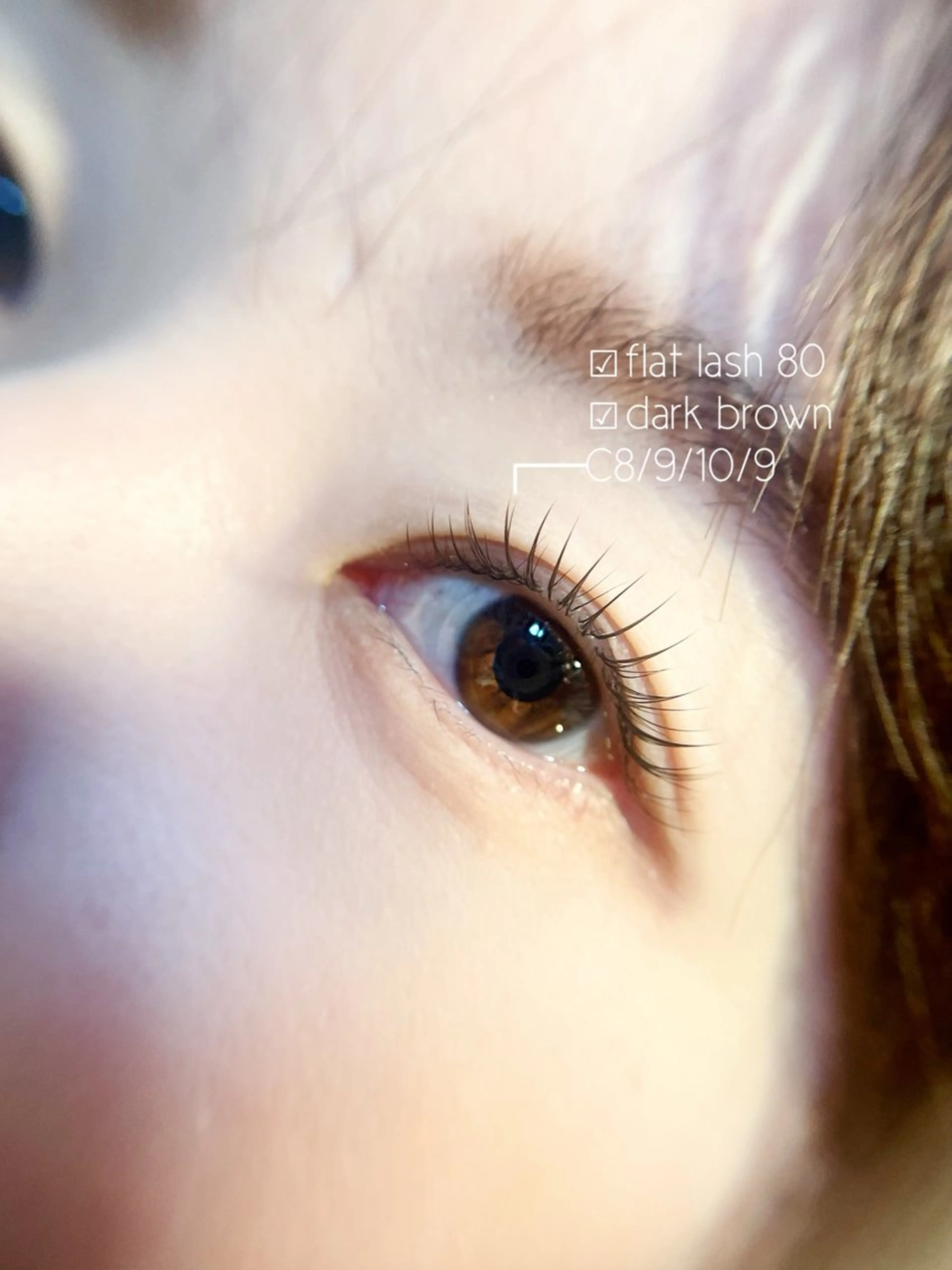 ブラウンエクステ80本の写真