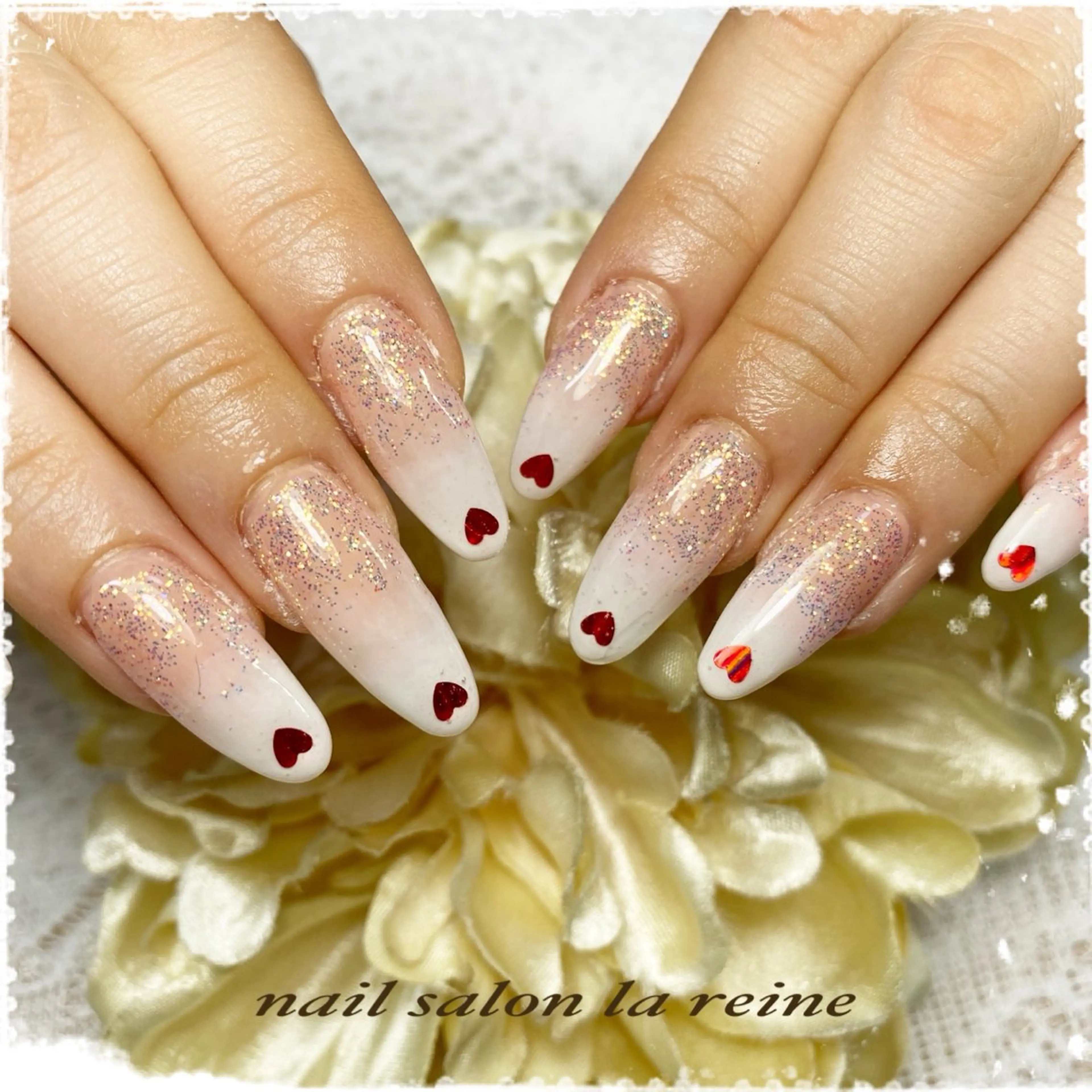 ネイル ハート nail salon la reineのネイルデザイン