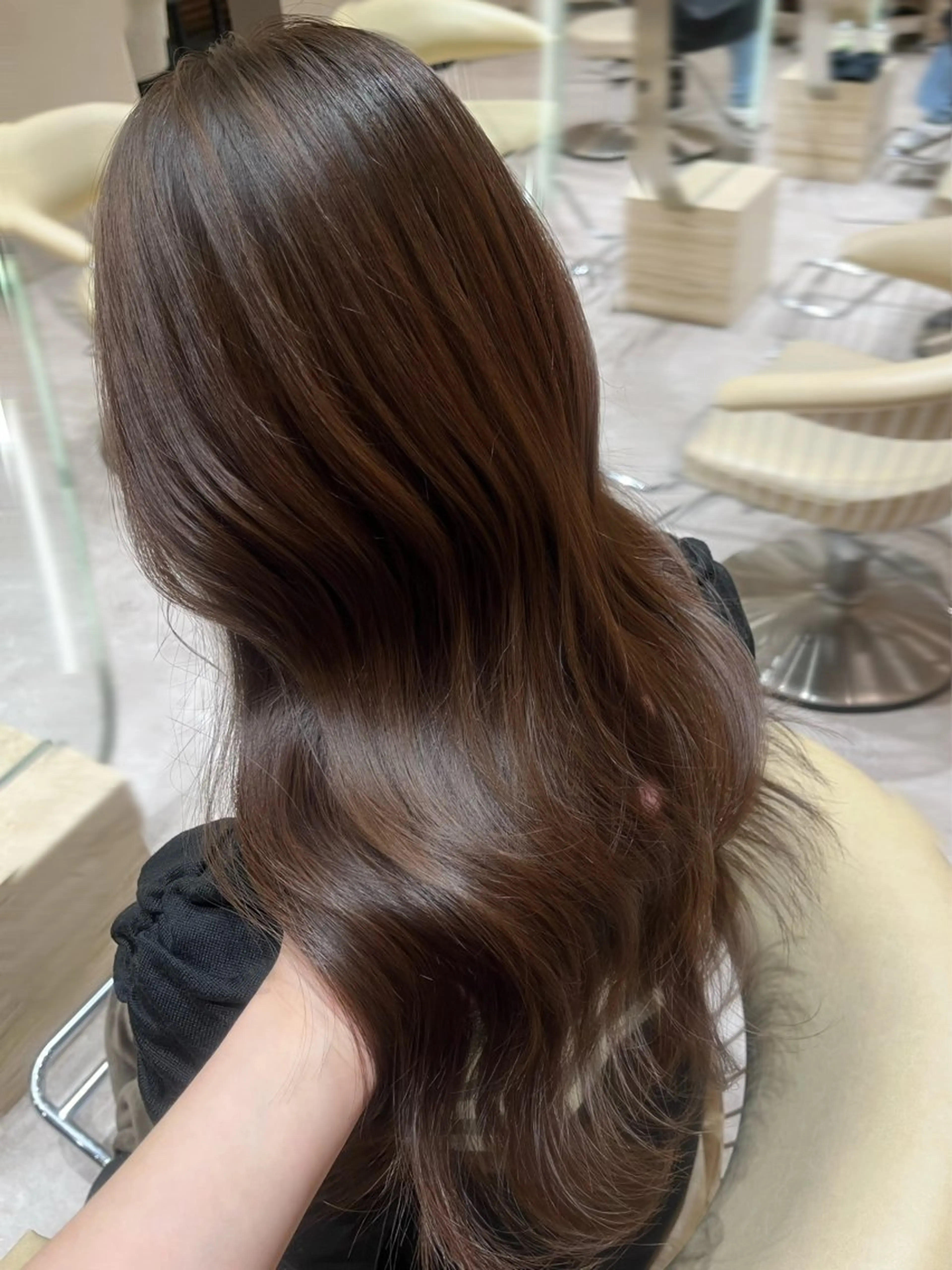 セミロング カラー ヘアカラー 顔周りカット/ 透明感カラー/ユナのヘアスタイル