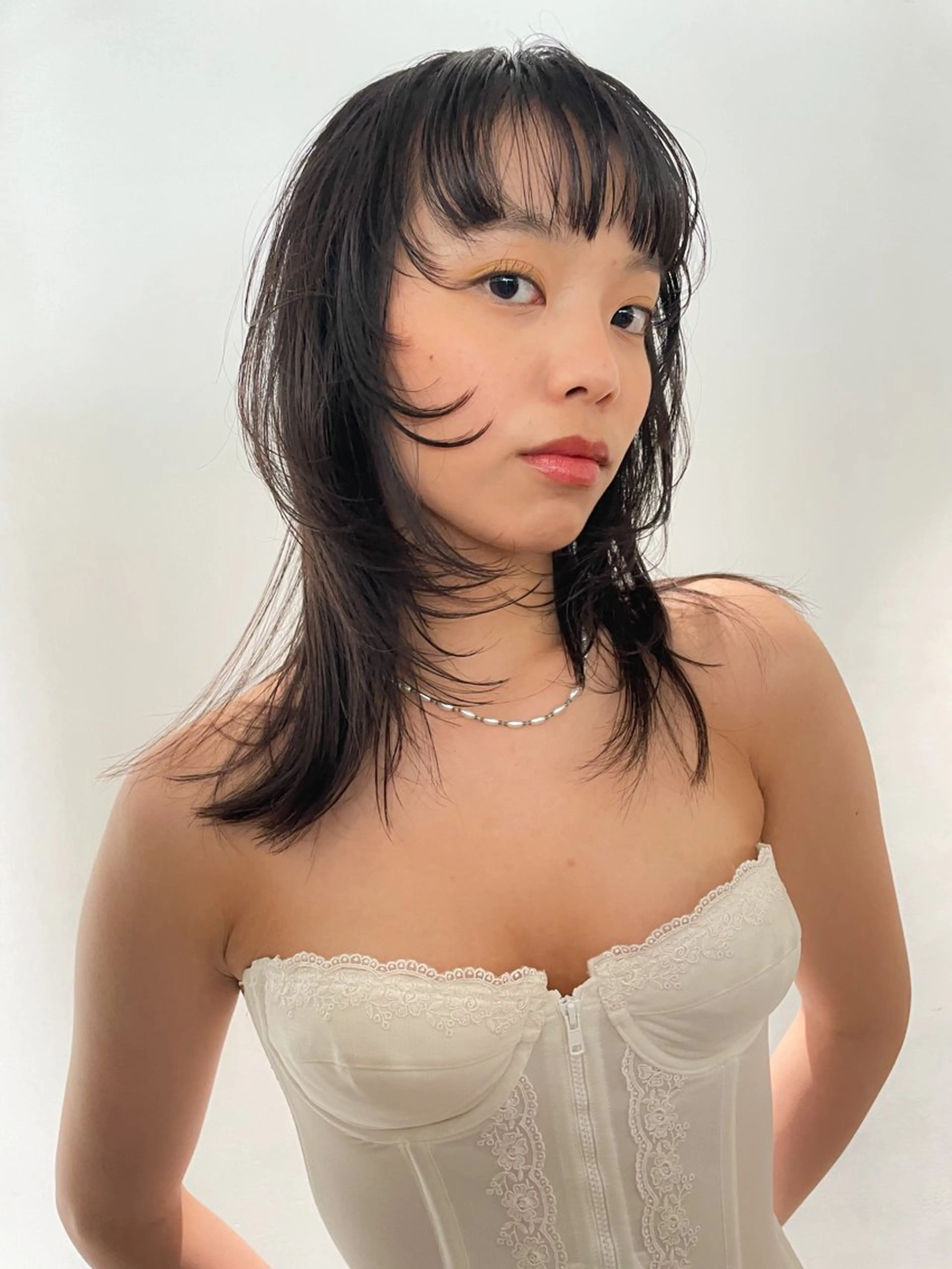 ミディアム カラー 顔まわりレイヤー レイヤーカット HIBIKI/原宿 ハッシュカット🪄のヘアスタイル