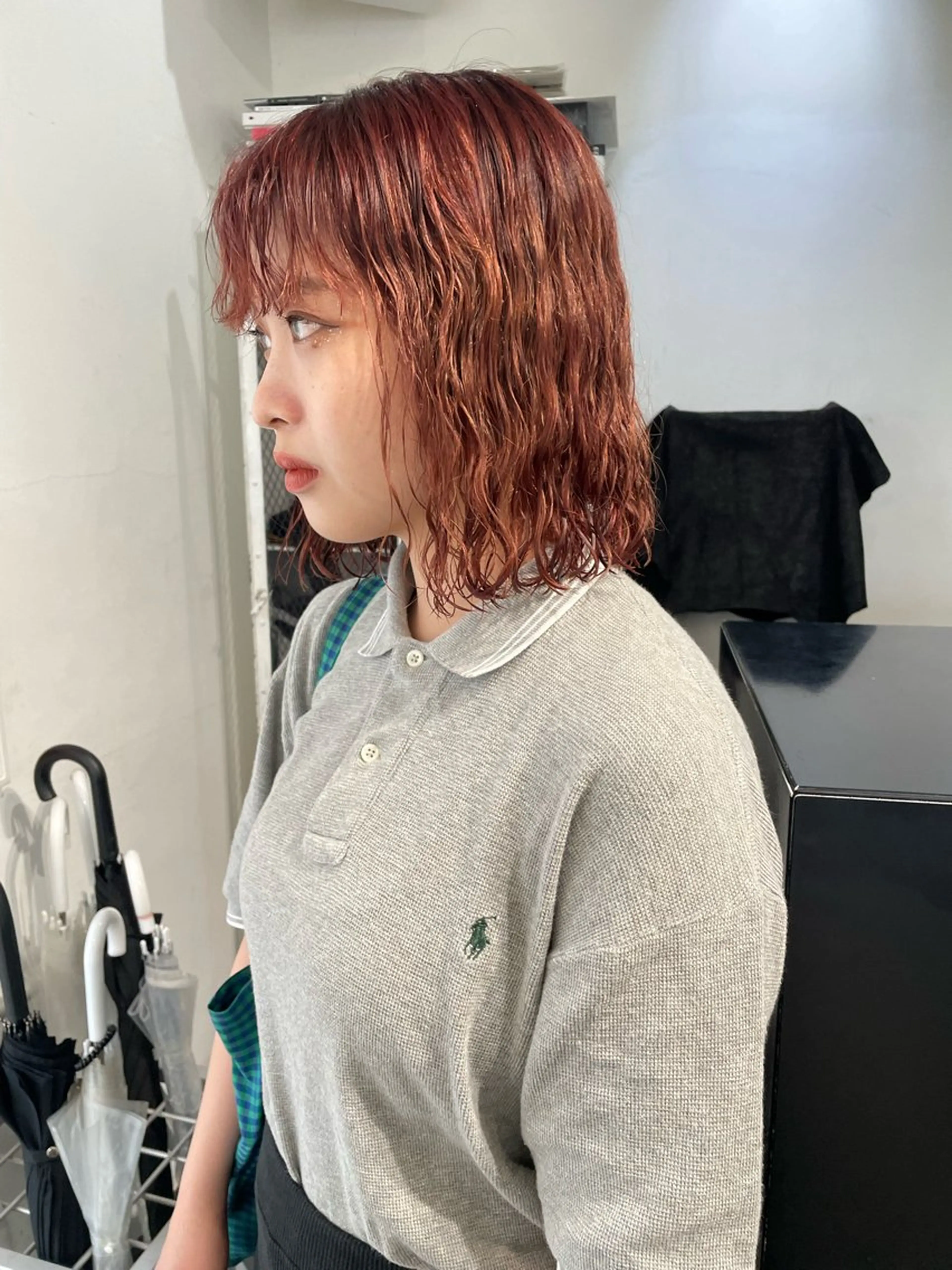 セミロング カラー パーマ ヘアアレンジ メンズ キッズ メンズブリーチ メンズパーマ セミロングパーマ ブリーチ ブラウンカラー カット ヘアカラー パーマ 艶ハイトーン/ヘア アレンジAYAKAのヘアスタイル