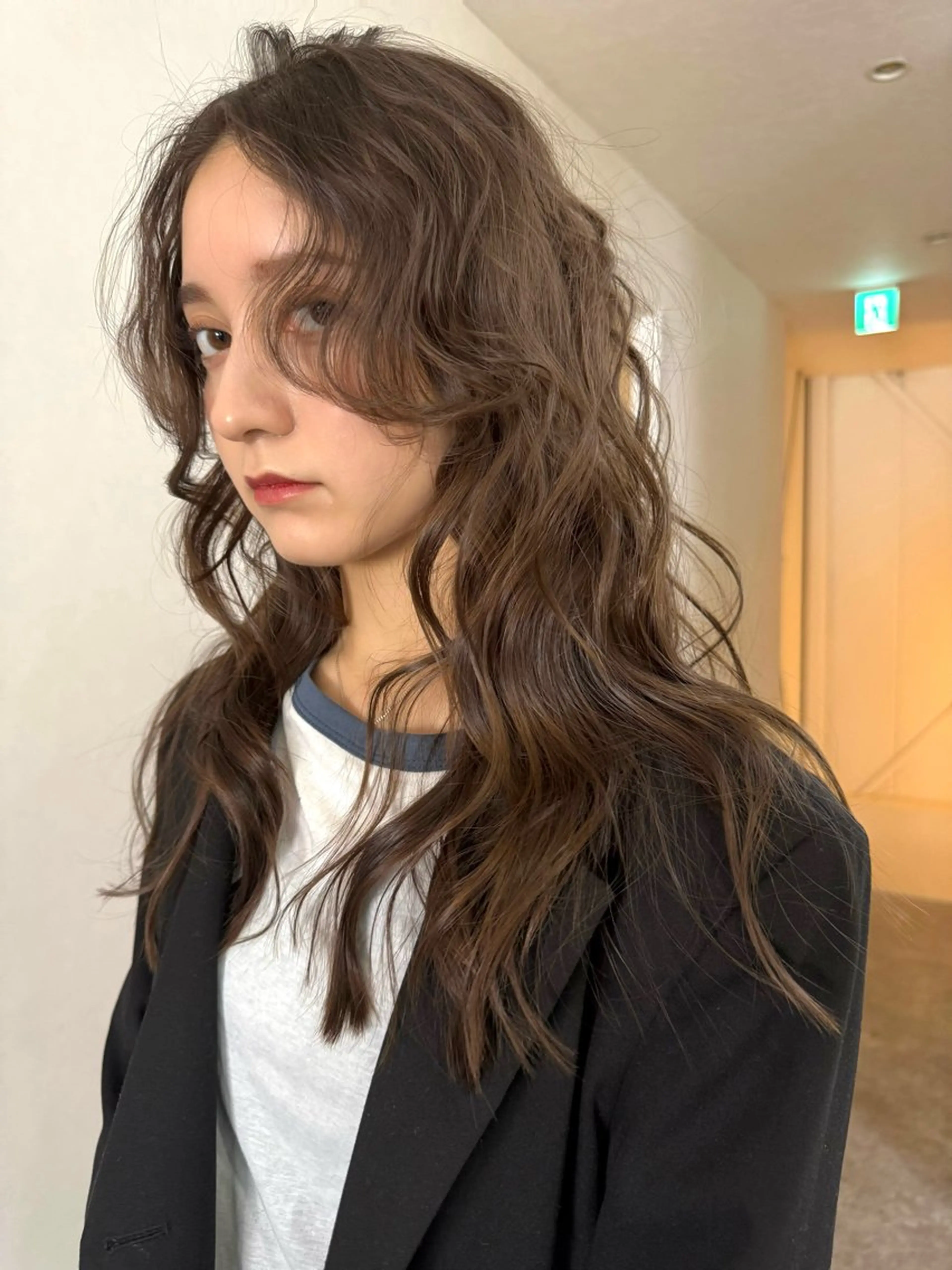 ロング パーマ カット パーマ トリートメント 森貴裕/ベージュ/ パーマ/オリーブのヘアスタイル