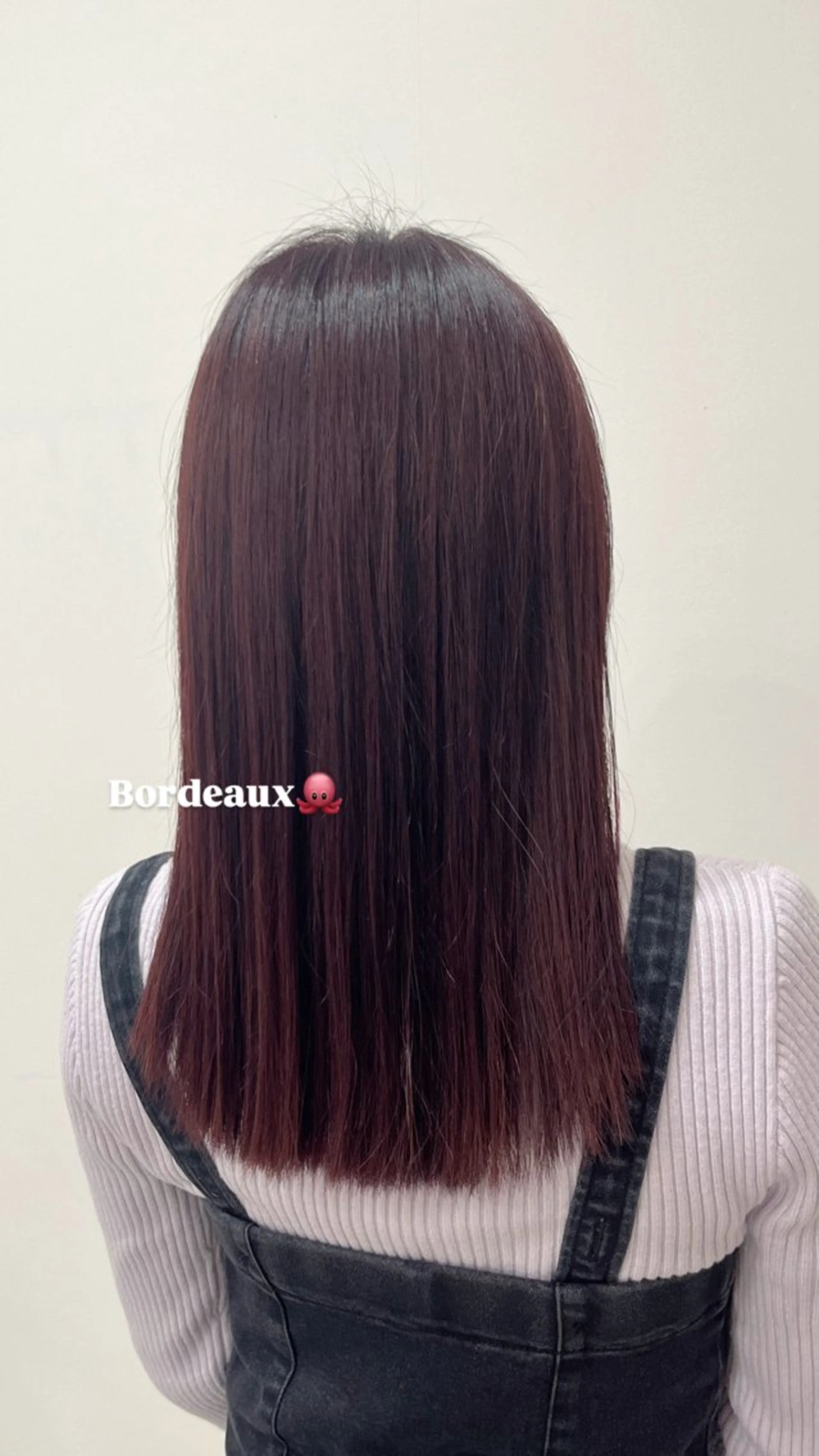 カラー ブリーチ ボルドーカラー ブリーチなしカラー 児玉 有優のヘアスタイル