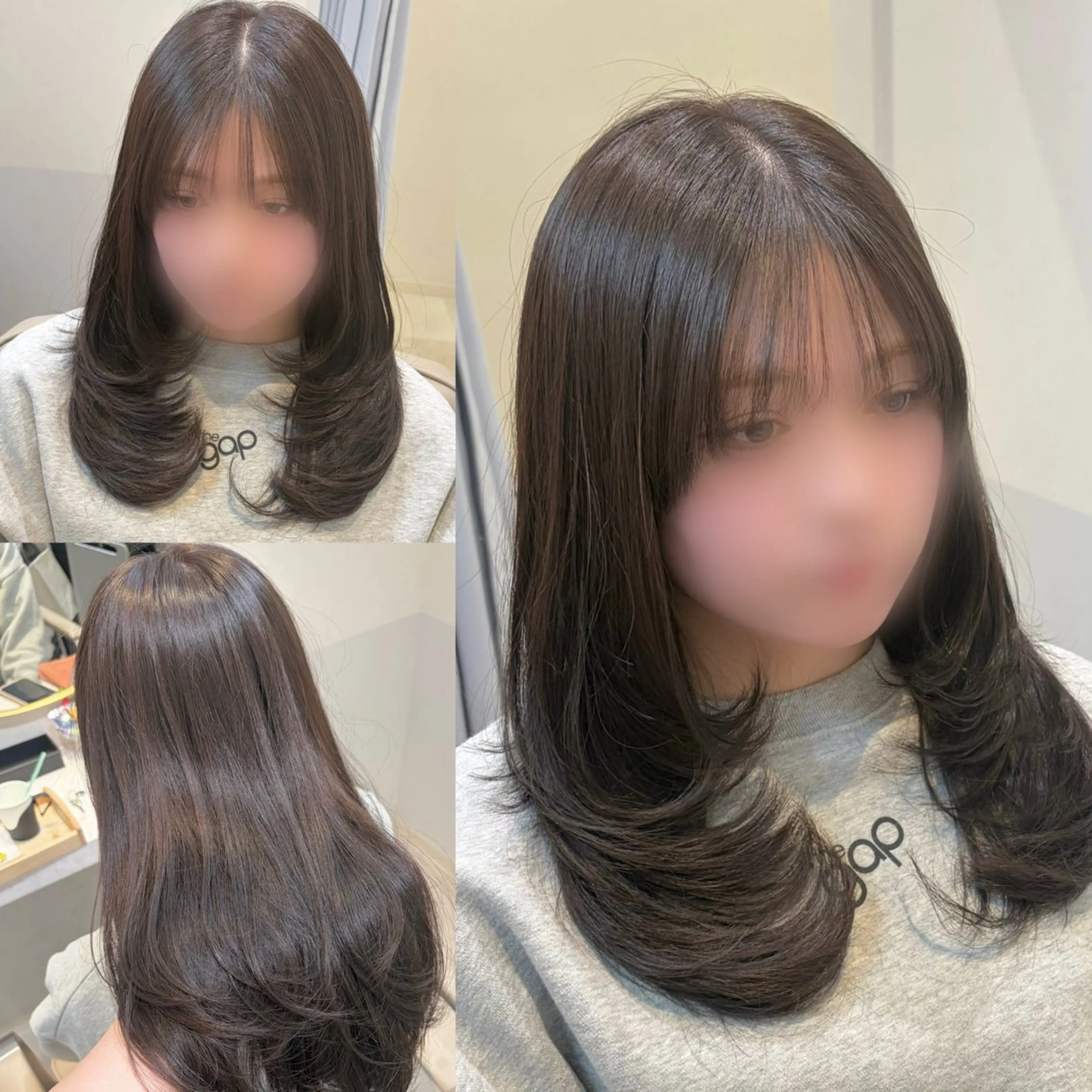 ミディアム ミディアムレイヤー 顔まわりレイヤー レイヤーカット Eleanor枚方店 /梅木雄治のヘアスタイル