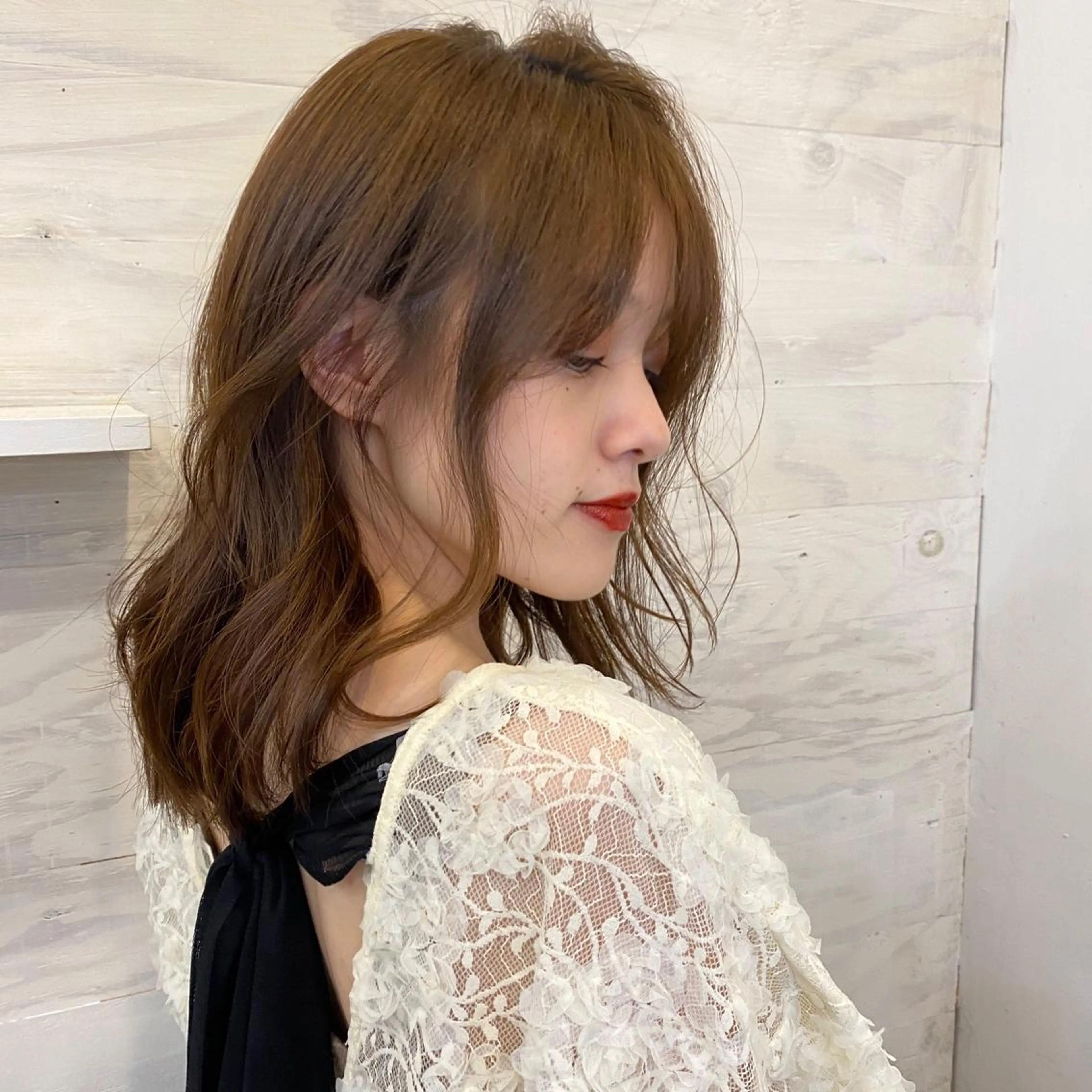 ミディアム 🪭risa 暖色/レイヤー🪭のヘアスタイル