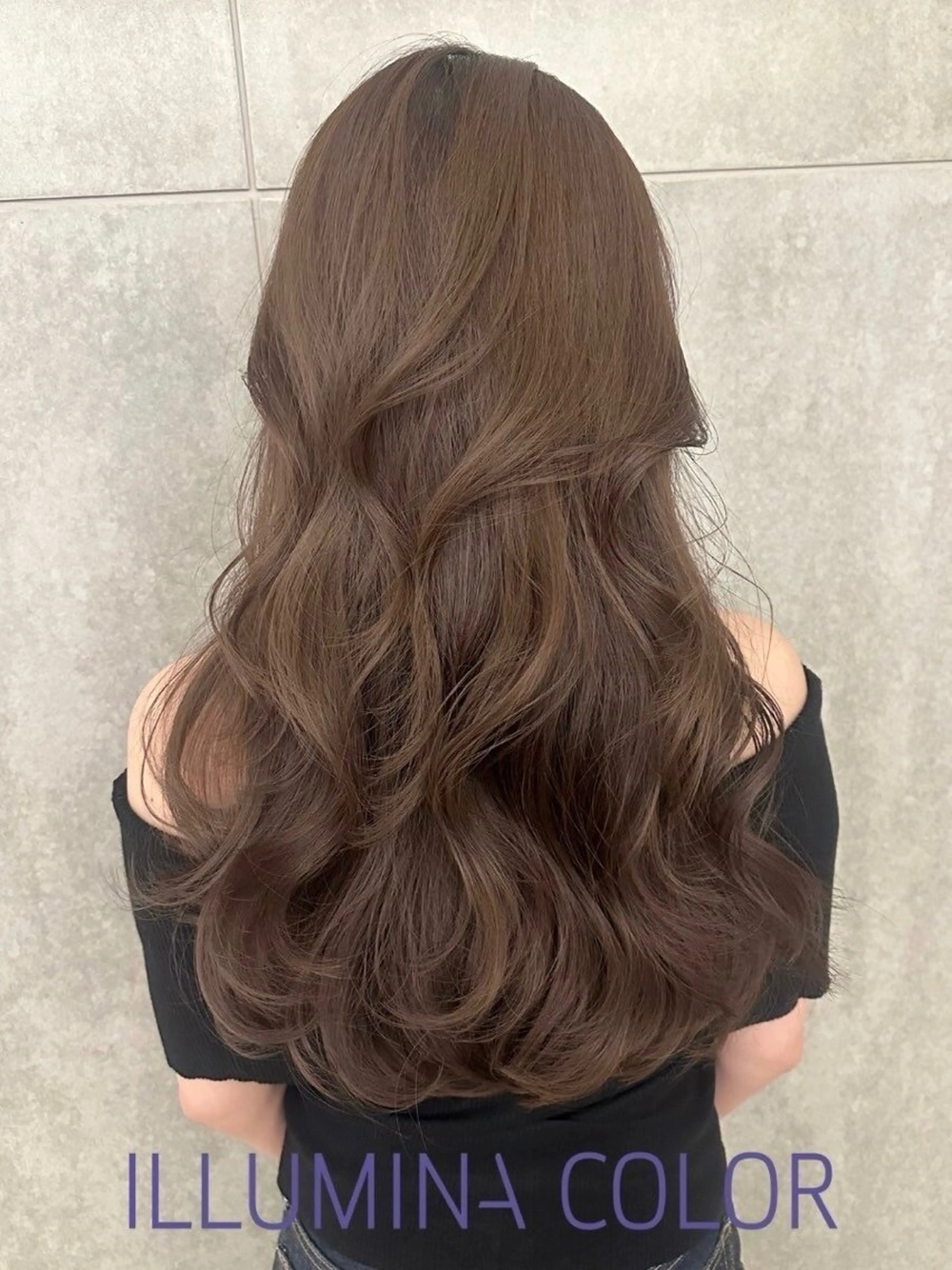 ロング カラー 韓国レイヤーカット 透明感カラー冨田那樹のヘアスタイル