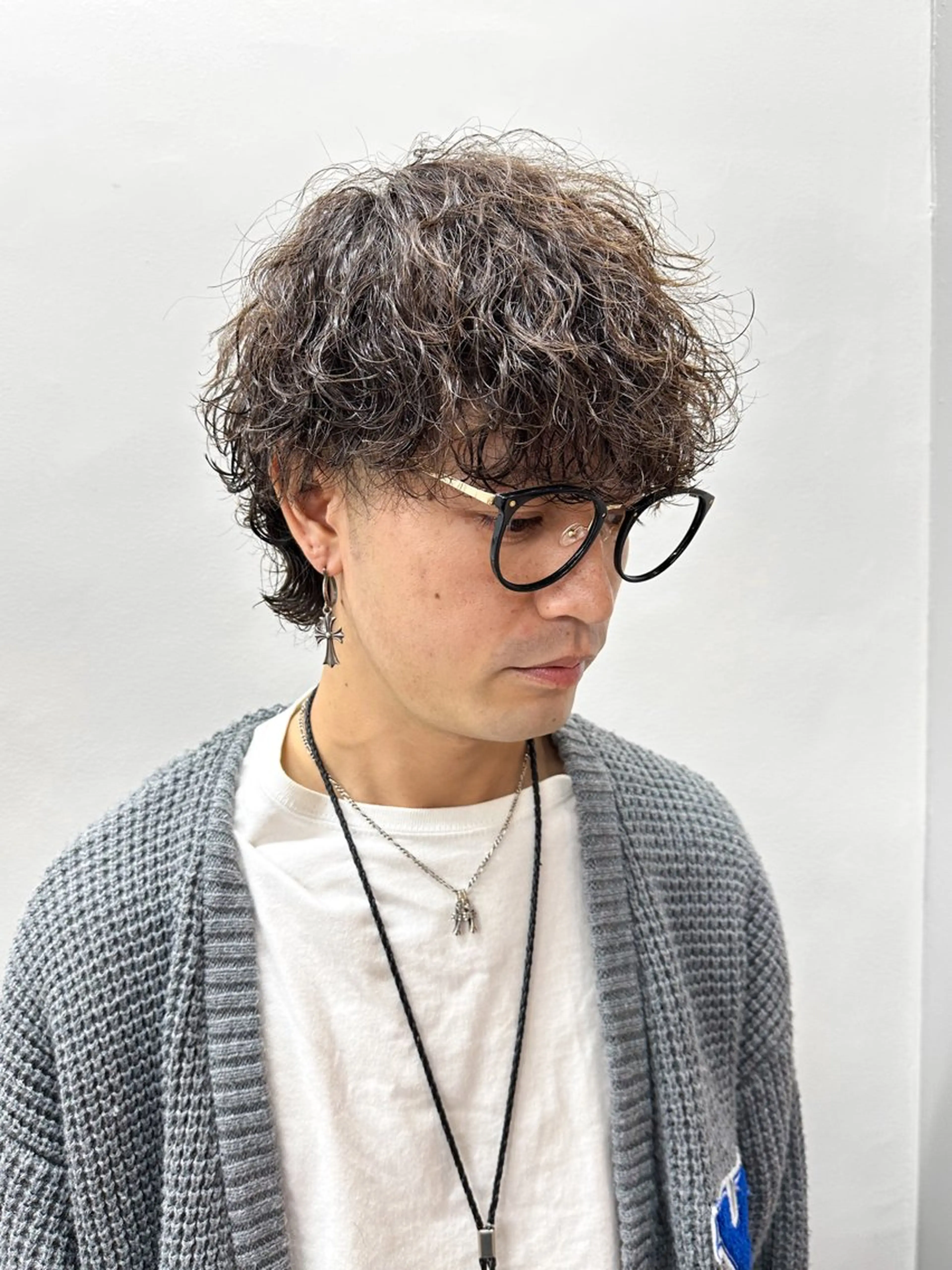 ミディアム パーマ メンズ メンズパーマ メンズ特化ryoのヘアスタイル