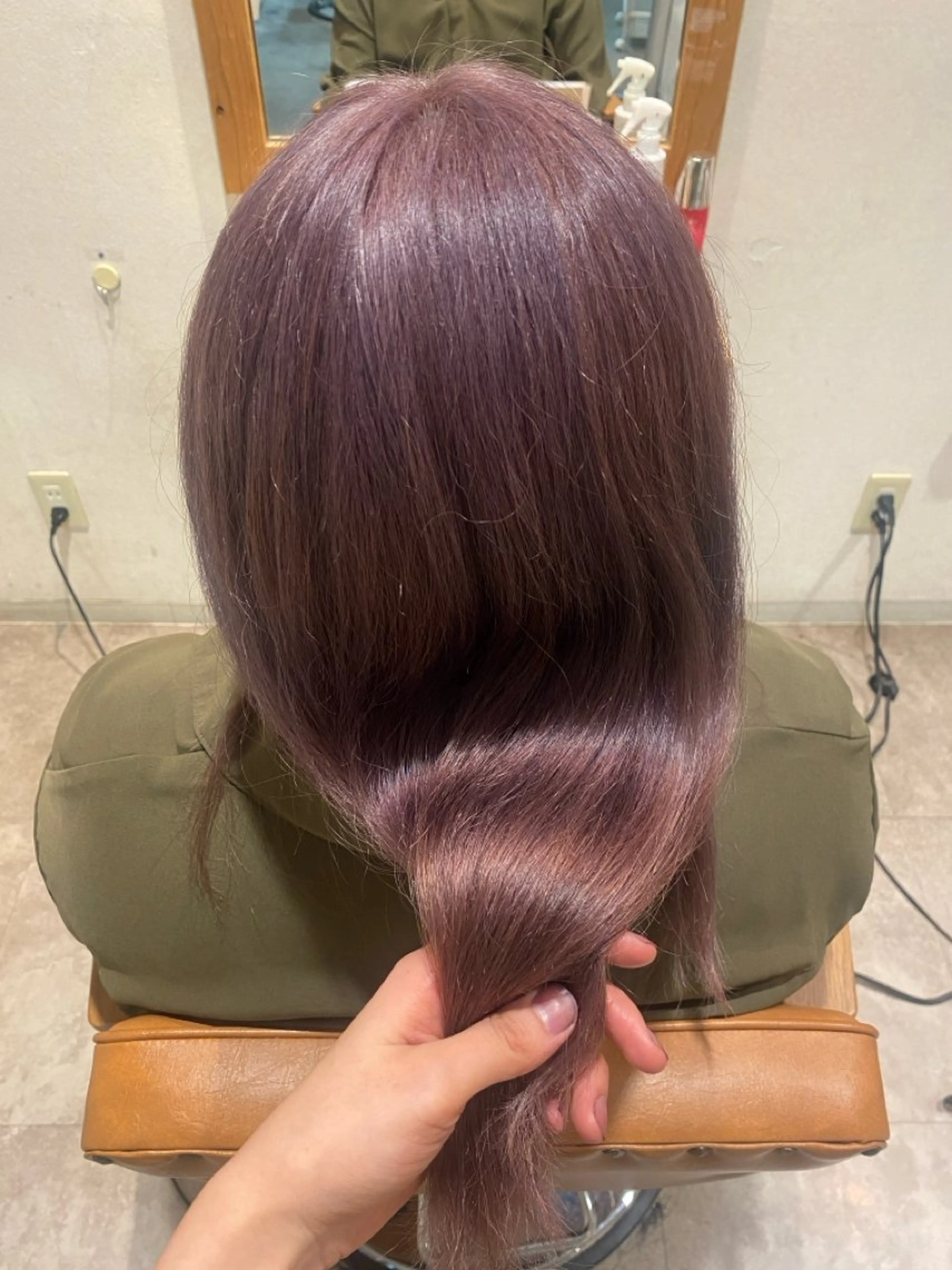 ミディアム カラー 酸性ストレート/ブリ ーチなしWカラー河本のヘアスタイル