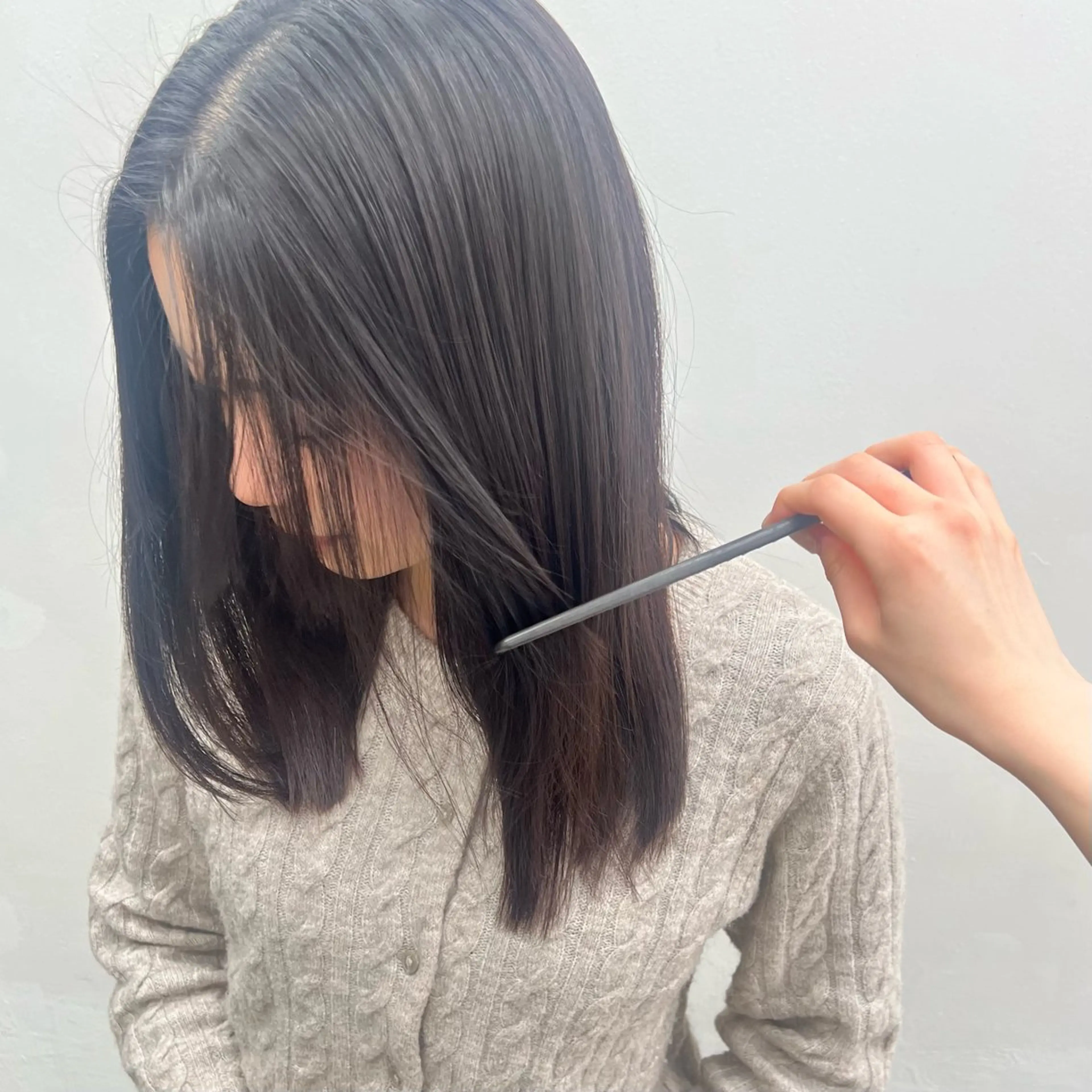 セミロング 縮毛矯正 トリートメント Lomalia もえか/ボブパーマのヘアスタイル