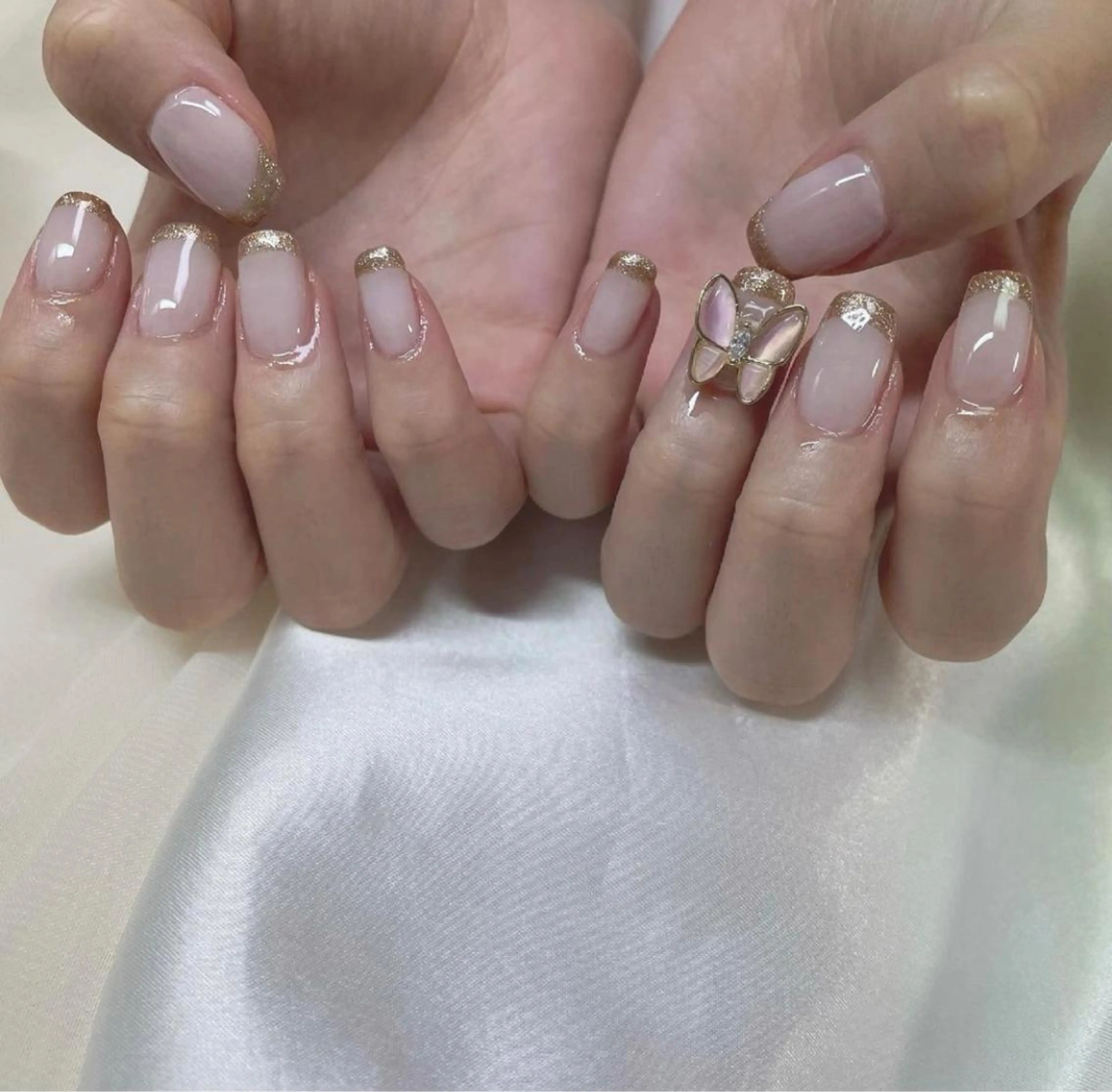 カラー ネイル ベージュカラー ピンクカラー ピンクベージュ アートネイル フレンチネイル 𓂃🦢Aurora Swan🌙𓂃のネイルデザイン