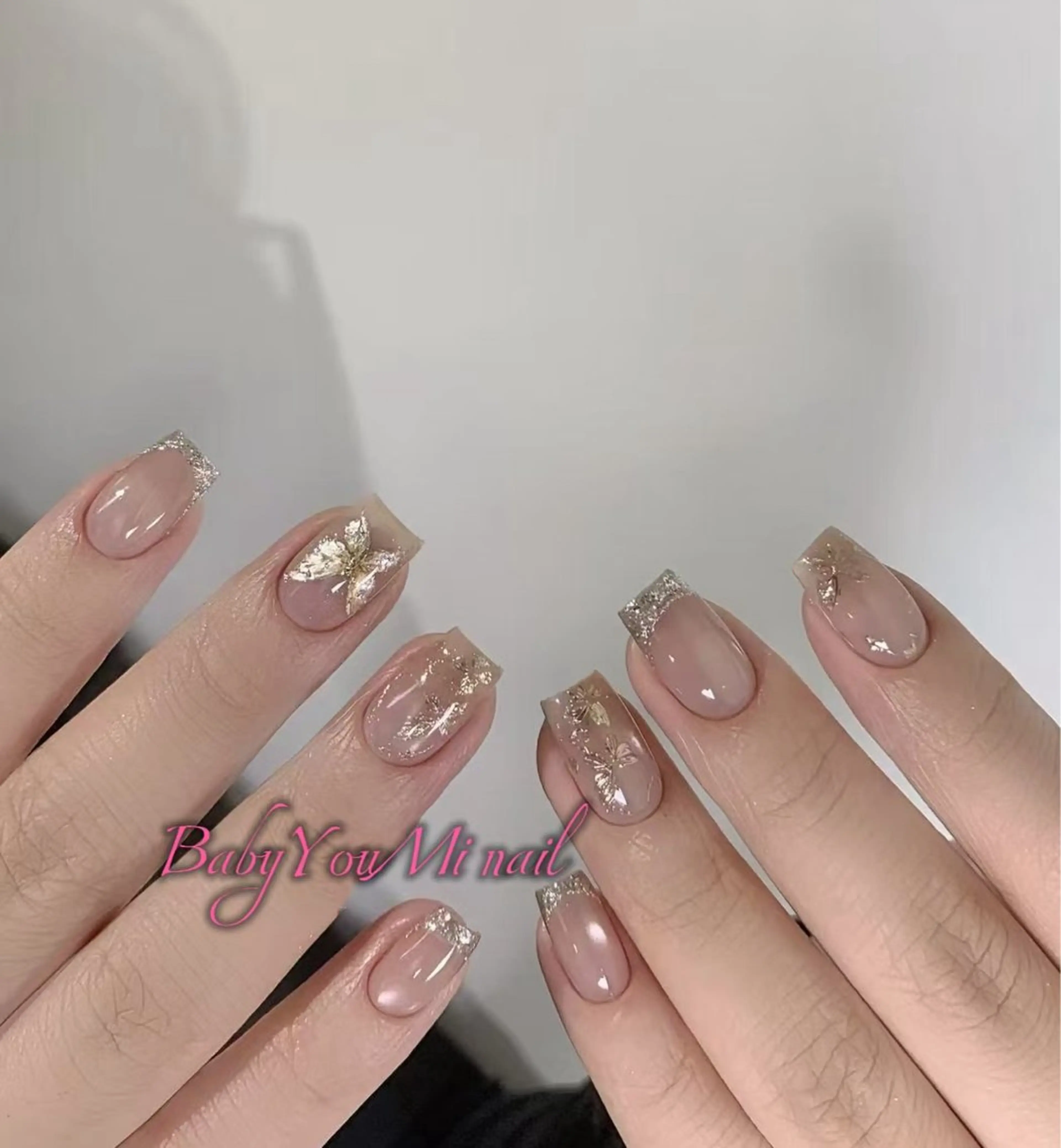 ネイル オーロラネイル 成人式 フットネイル フレンチネイル ジェルネイル ハンドネイル Oomiya 服部のネイルデザイン