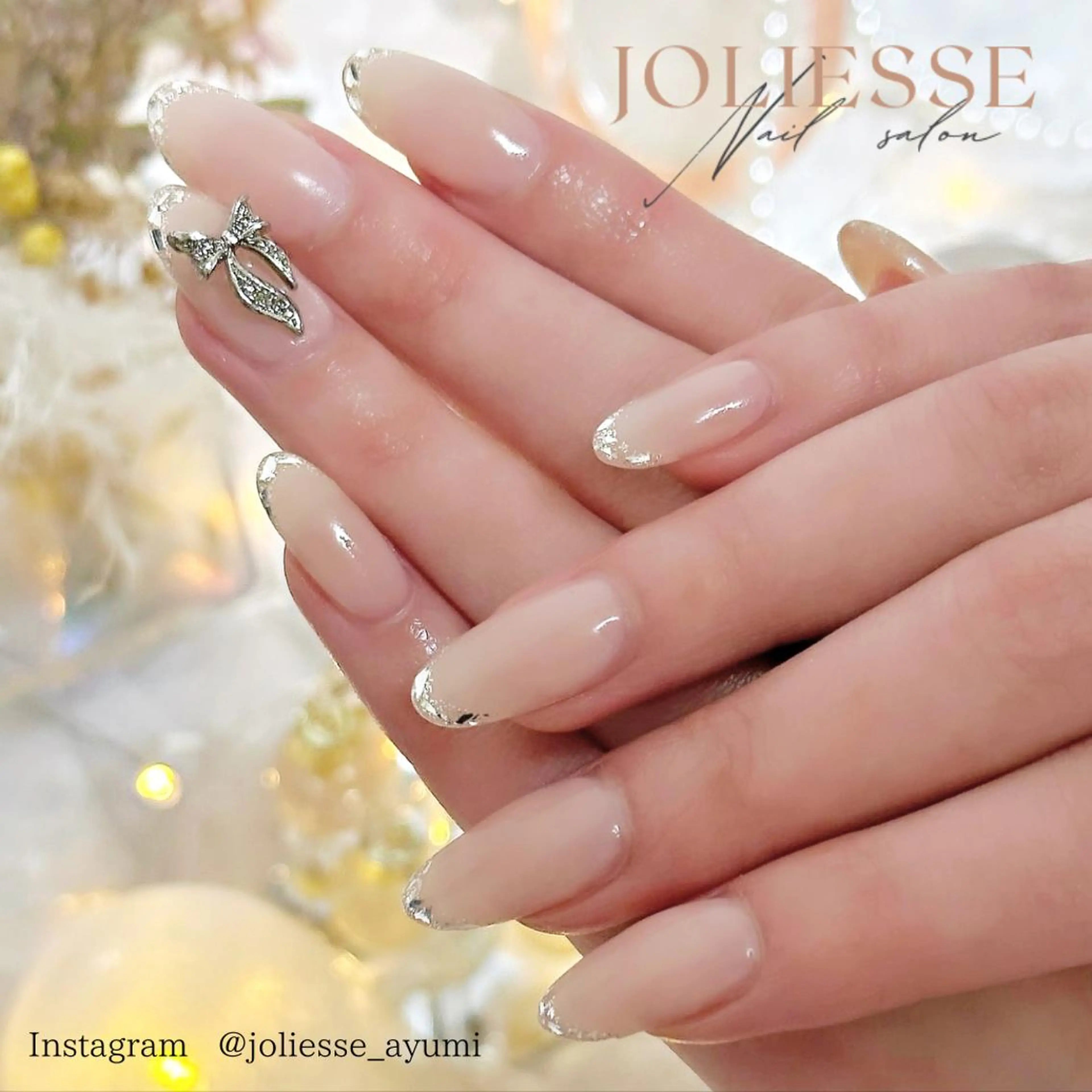 ネイル フレンチネイル ガラスフレンチ 持ち込み ハンドネイル joliesse【ジョリエス】所属・JOLIESSE Ayumiのネイルデザイン