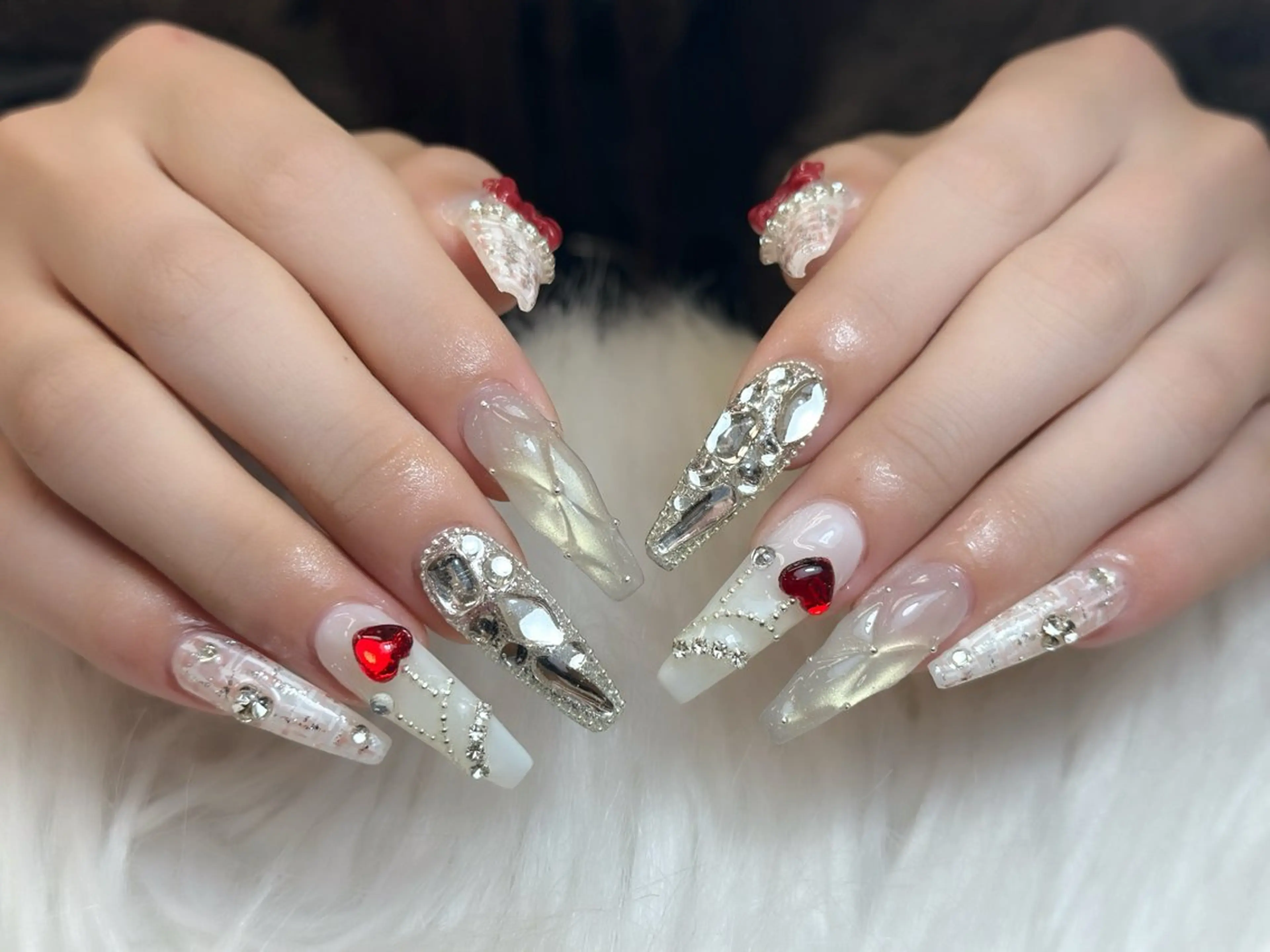 ネイル アートネイル ジェルネイル マグネットネイル 冬ネイル クリスマス ハンドネイル JennNail_ マオのネイルデザイン