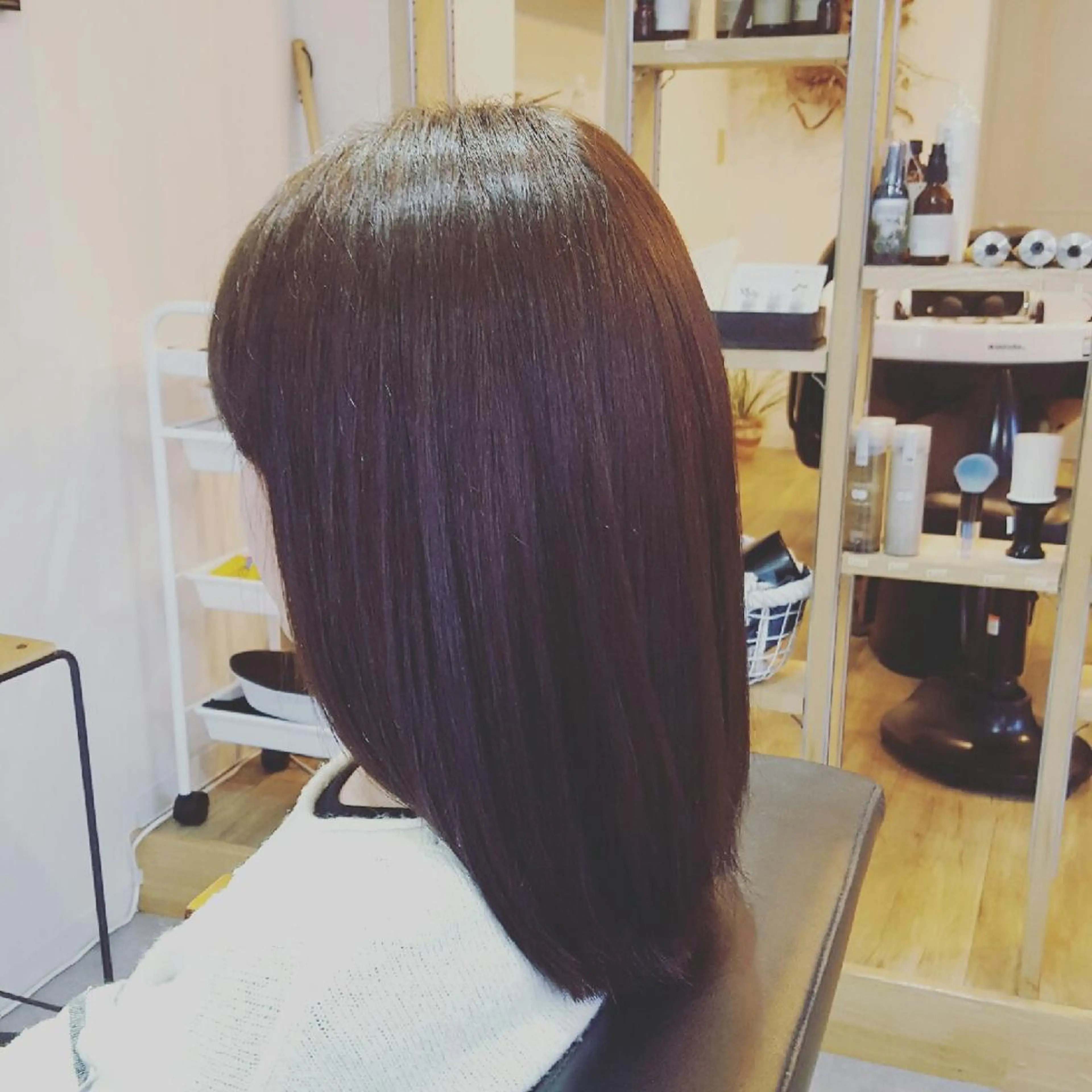 セミロング 縮毛矯正 トリートメント spa hair ark 富井直美のヘアスタイル