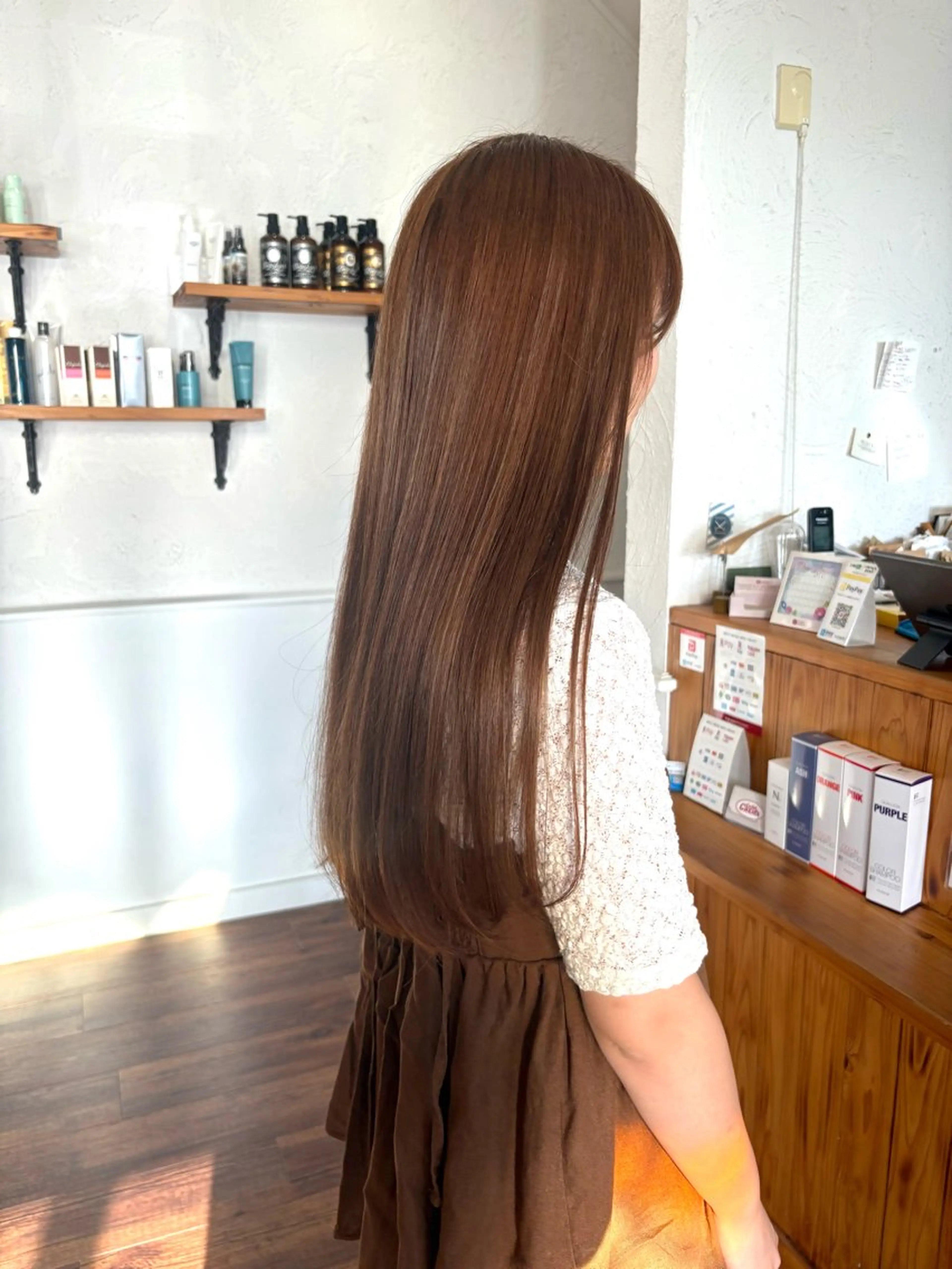 ロング カラー ヘアカラー トリートメント 江原 彩華のヘアスタイル