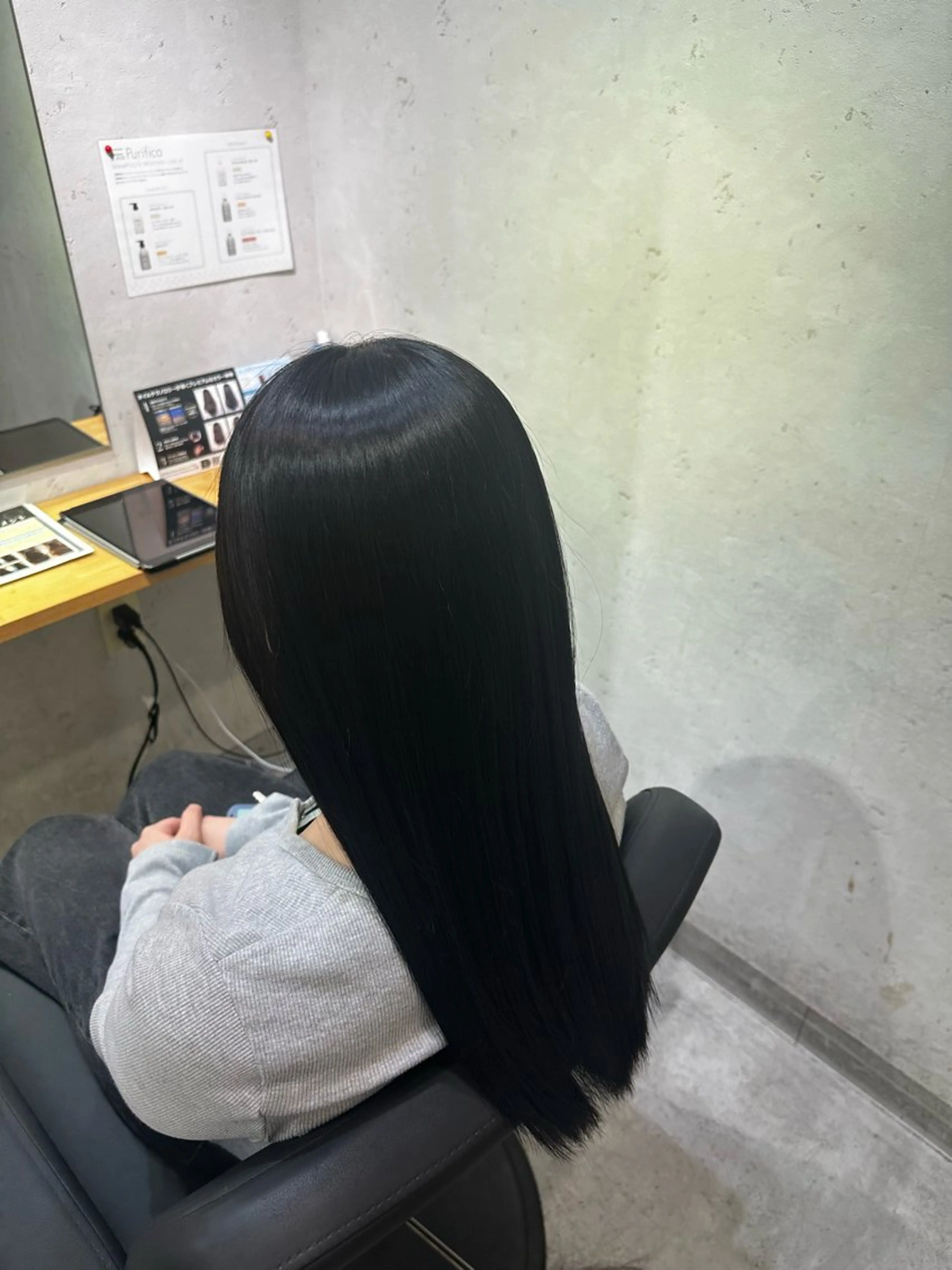 ロング カット 縮毛矯正 トリートメント JOS所属・上野/エフェクトブリ ーチ✂︎touiのヘアスタイル