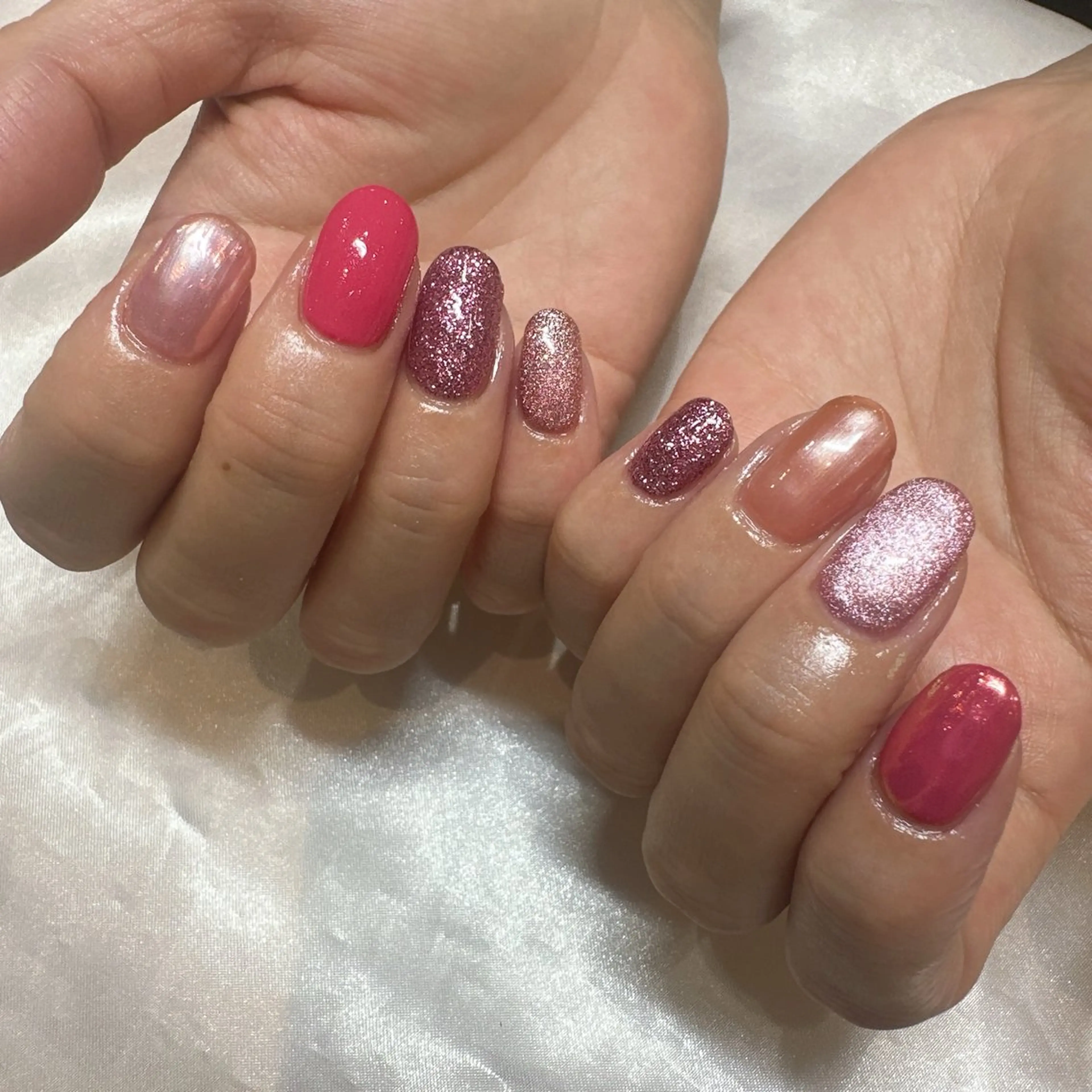 ネイル ワンカラーネイル ピンク Sakura ☺︎のネイルデザイン