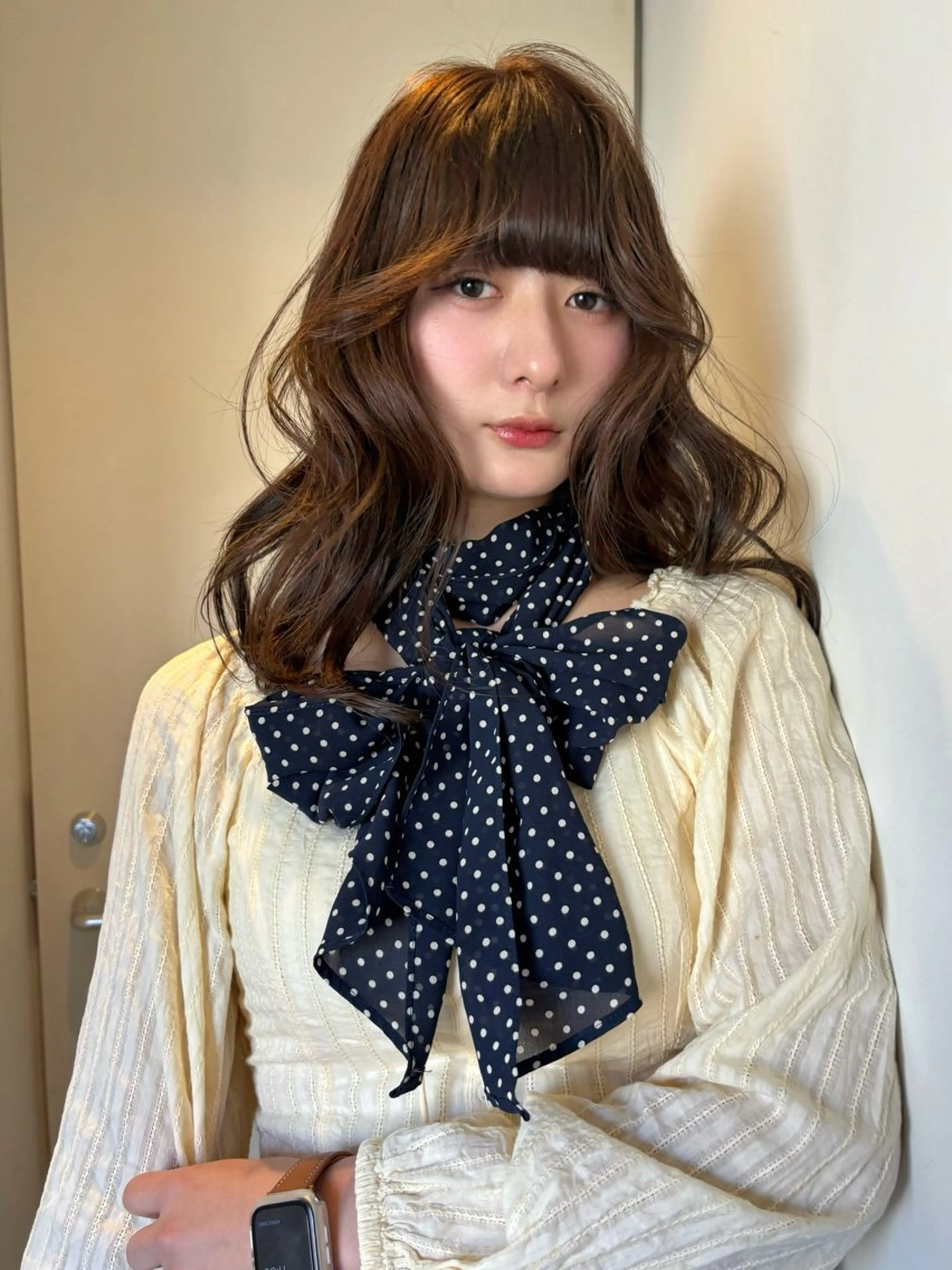 ロング カラー ブリーチ ブリーチなしカラー カット ヘアカラー mizuki/ピンク ベージュ.レイヤーのヘアスタイル