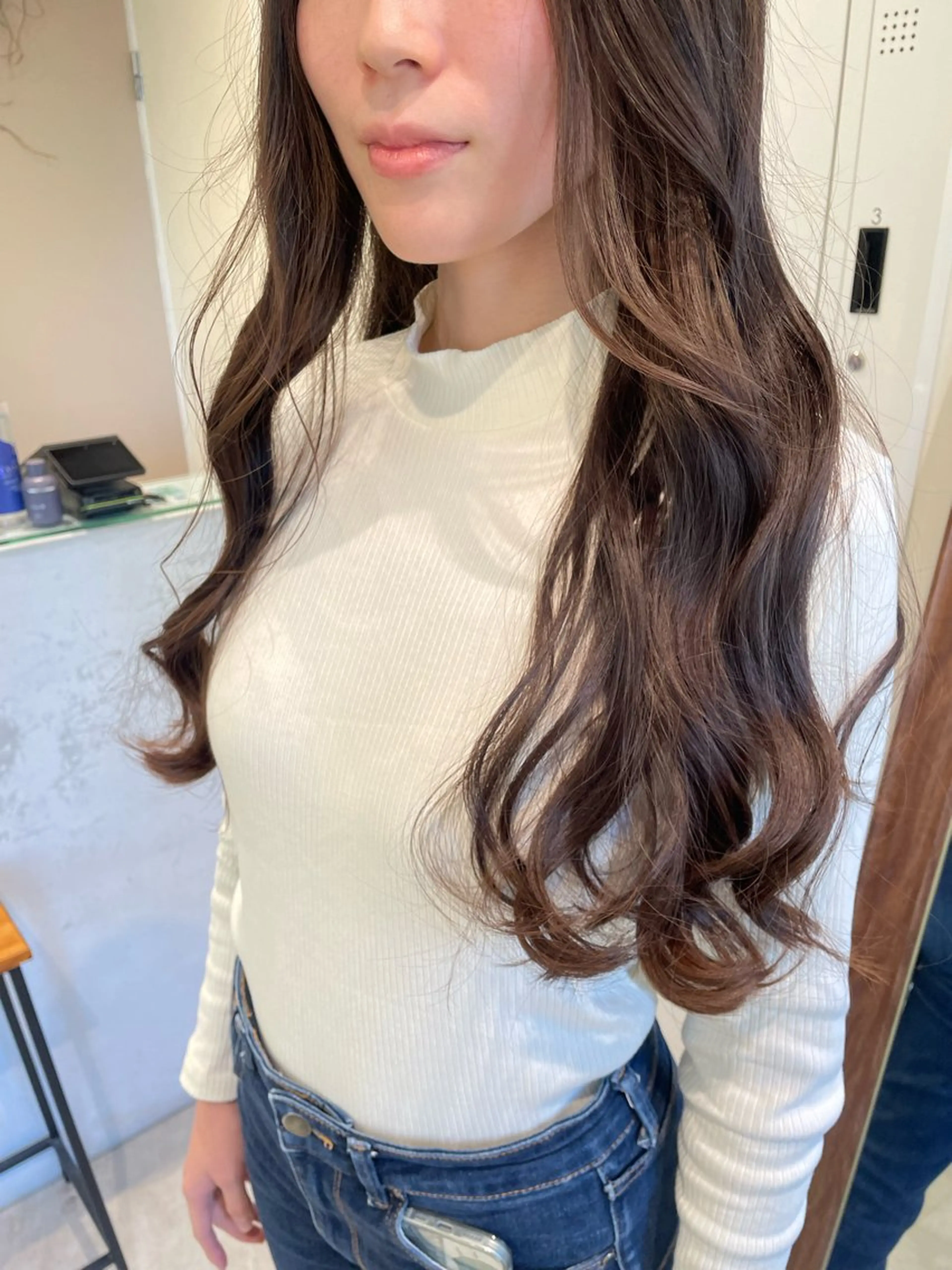 ロング トリートメント 垢抜け小顔レイヤー オリーブ/スミレのヘアスタイル