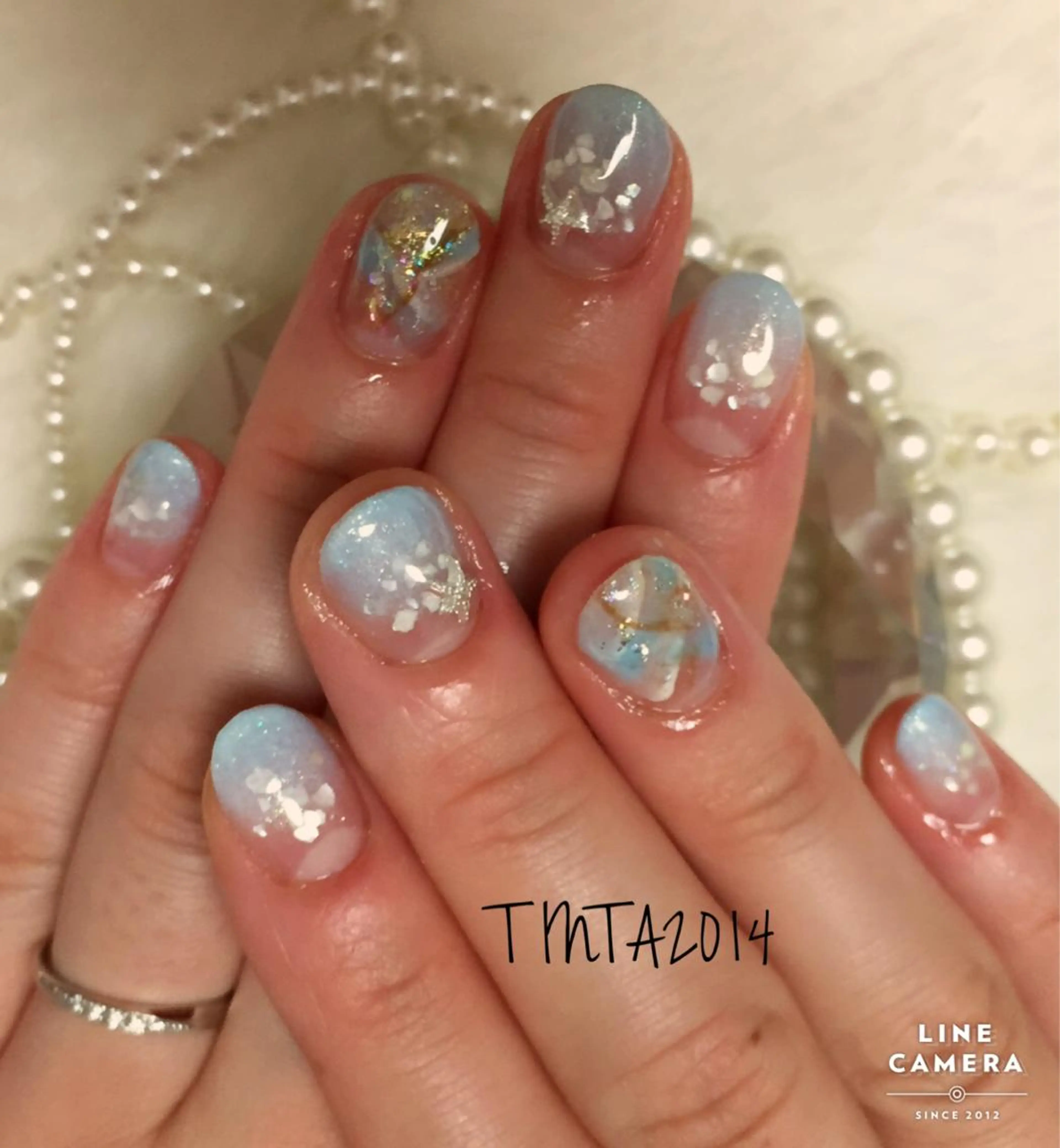 ネイル ブルー グラデーション ネイルサロン ティンタ所属・馬場 典子のネイルデザイン