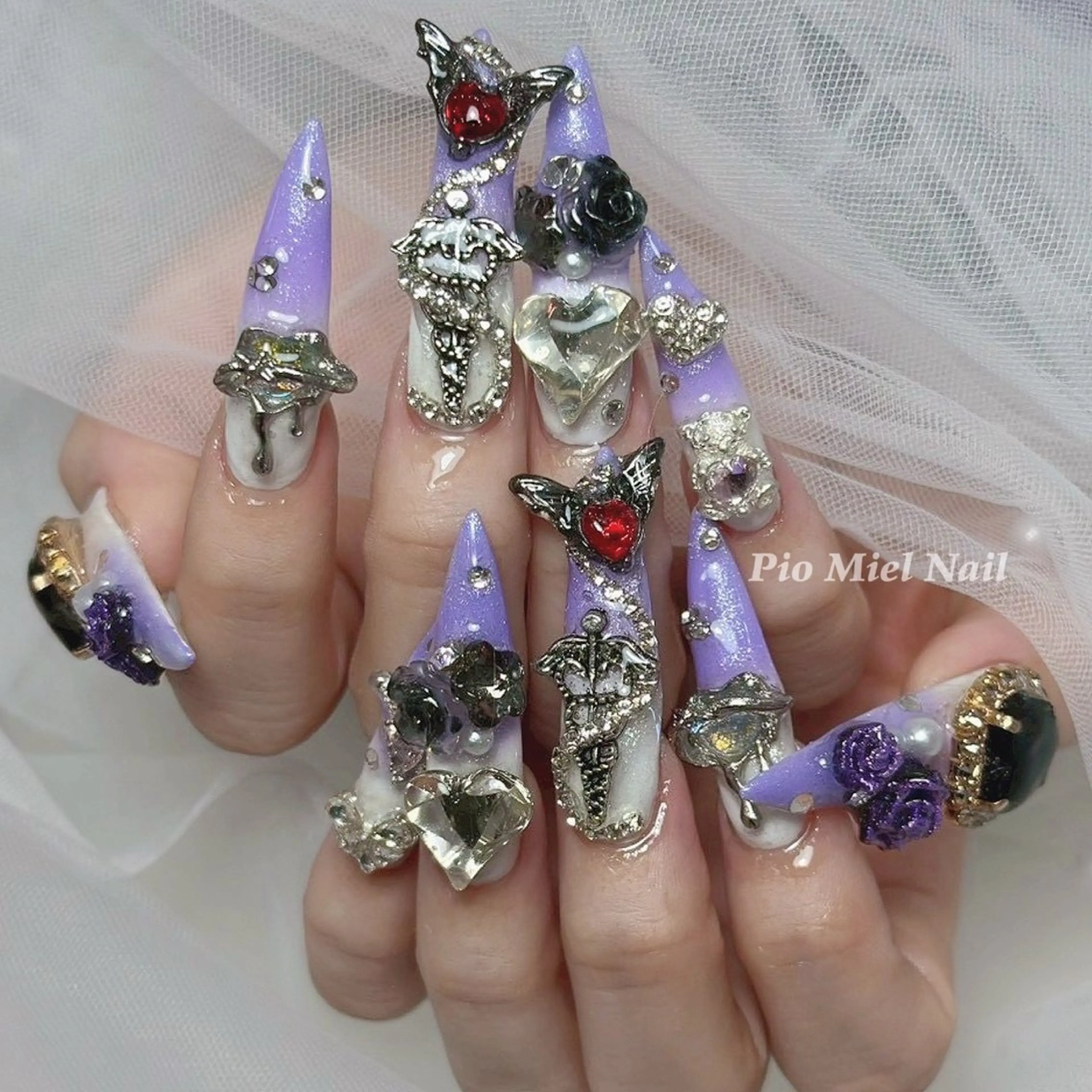 ネイル ハンドネイル HANA 長さだしのネイルデザイン