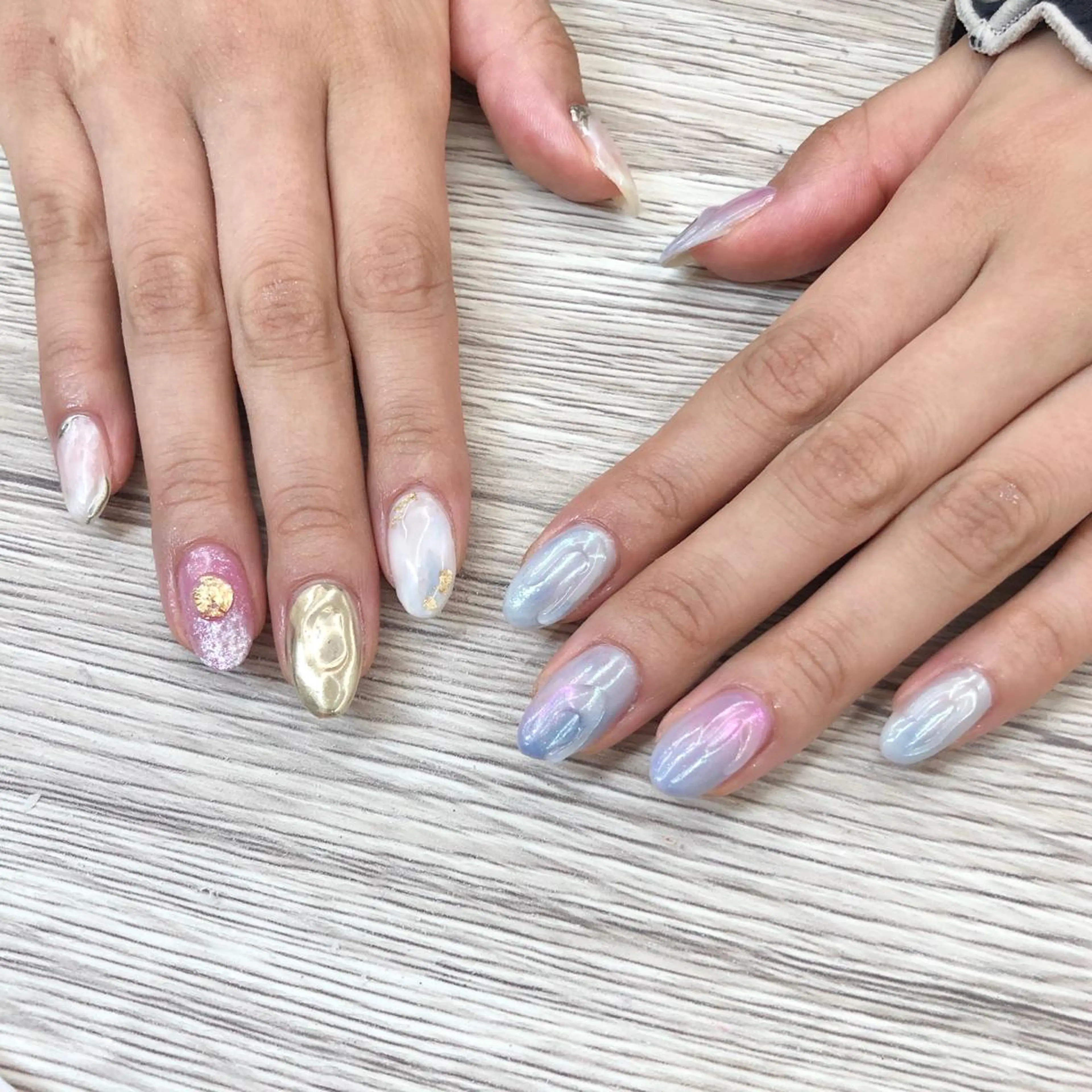 ネイル オーロラネイル パステルネイル 🎀AYAKO 🎀中韓ネイルのネイルデザイン