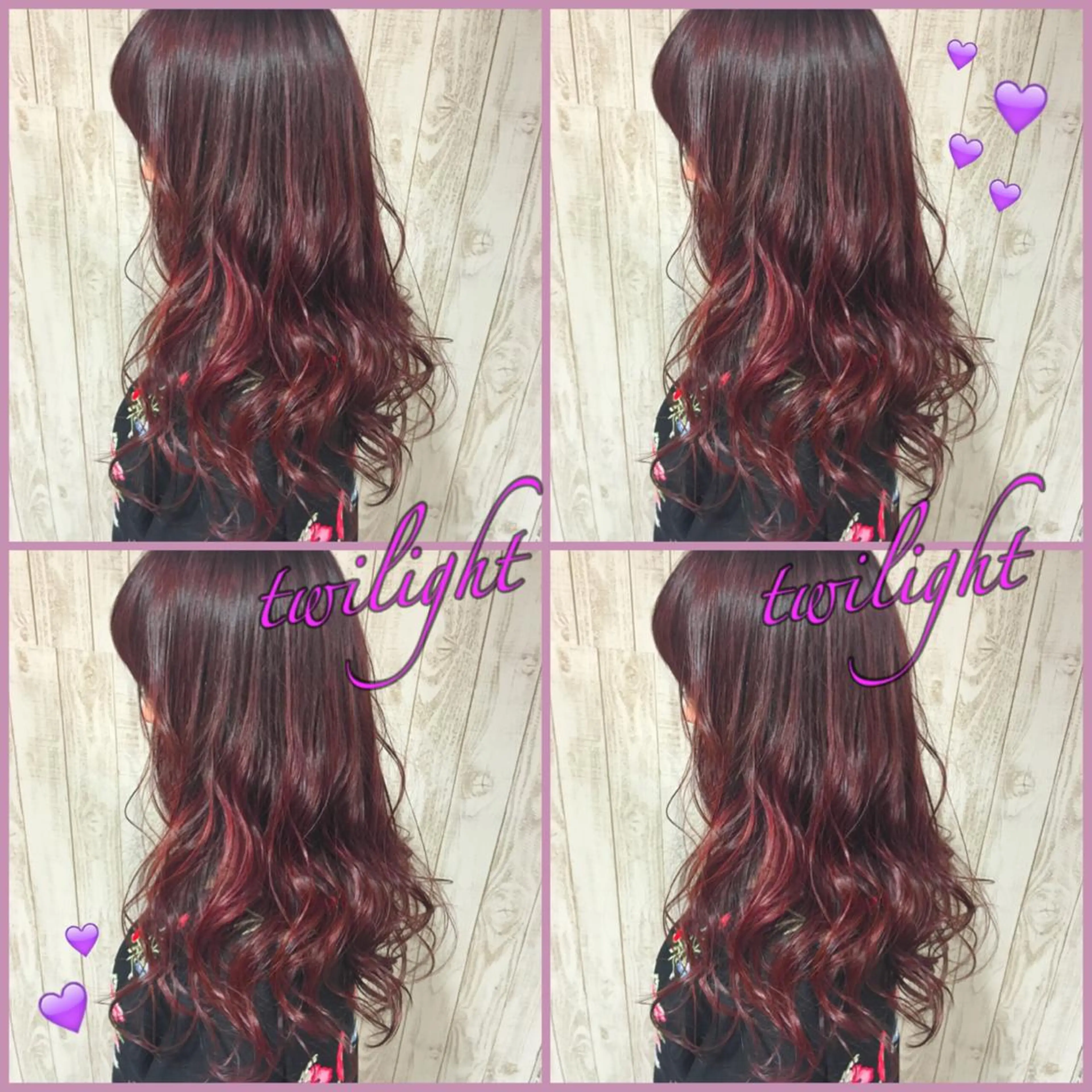 セミロング ロング カラー ボルドーカラー イルミナカラー パープルカラー 韓国ヘア得意❤︎森澤 悠佳のヘアスタイル