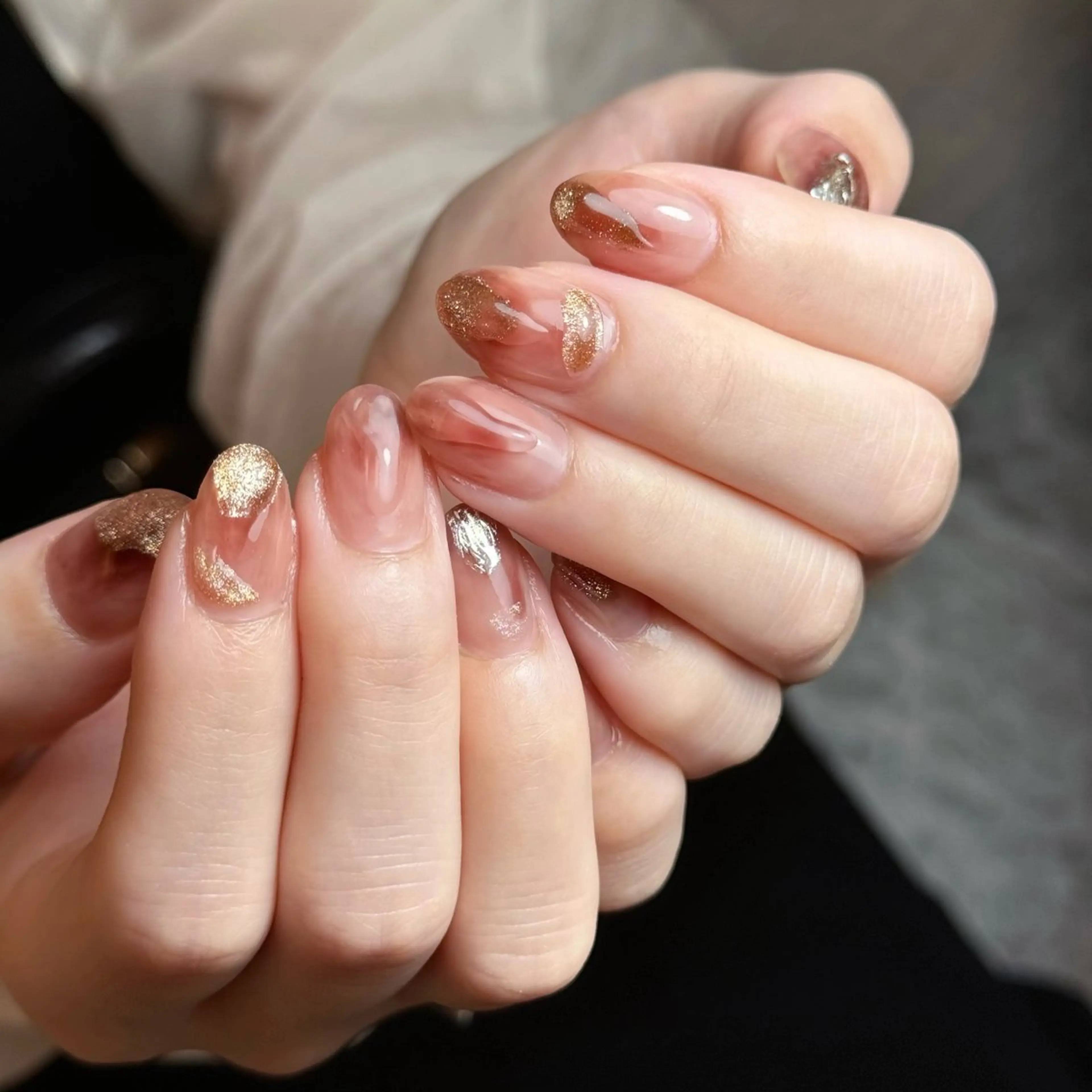 ネイル ニュアンスネイル オフィスネイル シンプルネイル ワンホンネイル nailsalon ChuColaのネイルデザイン