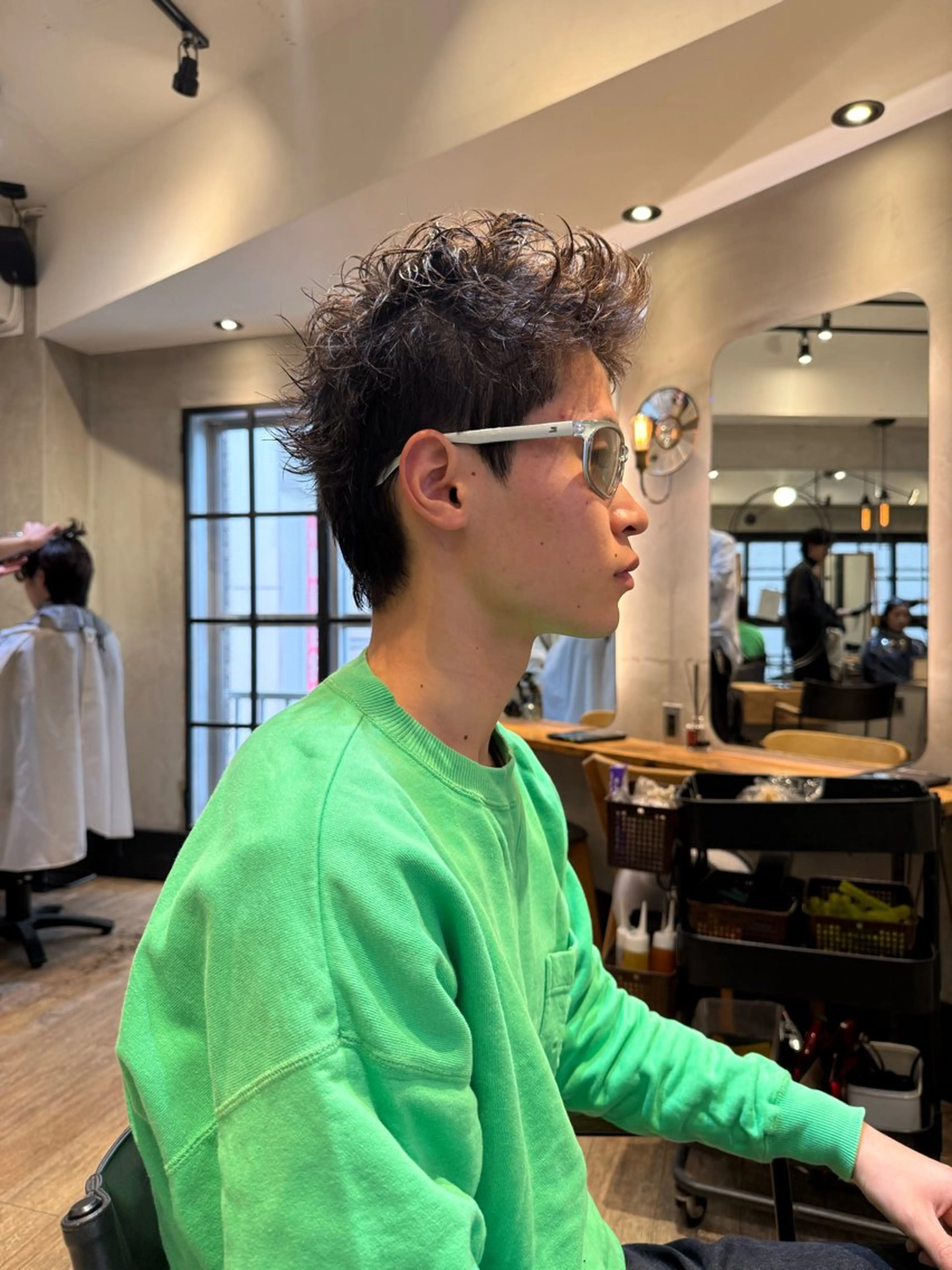 ショート パーマ メンズ メンズパーマ スパイキーショート ショートヘア カット パーマ メンズショート/ピン パーマ/新宿/フウガのヘアスタイル