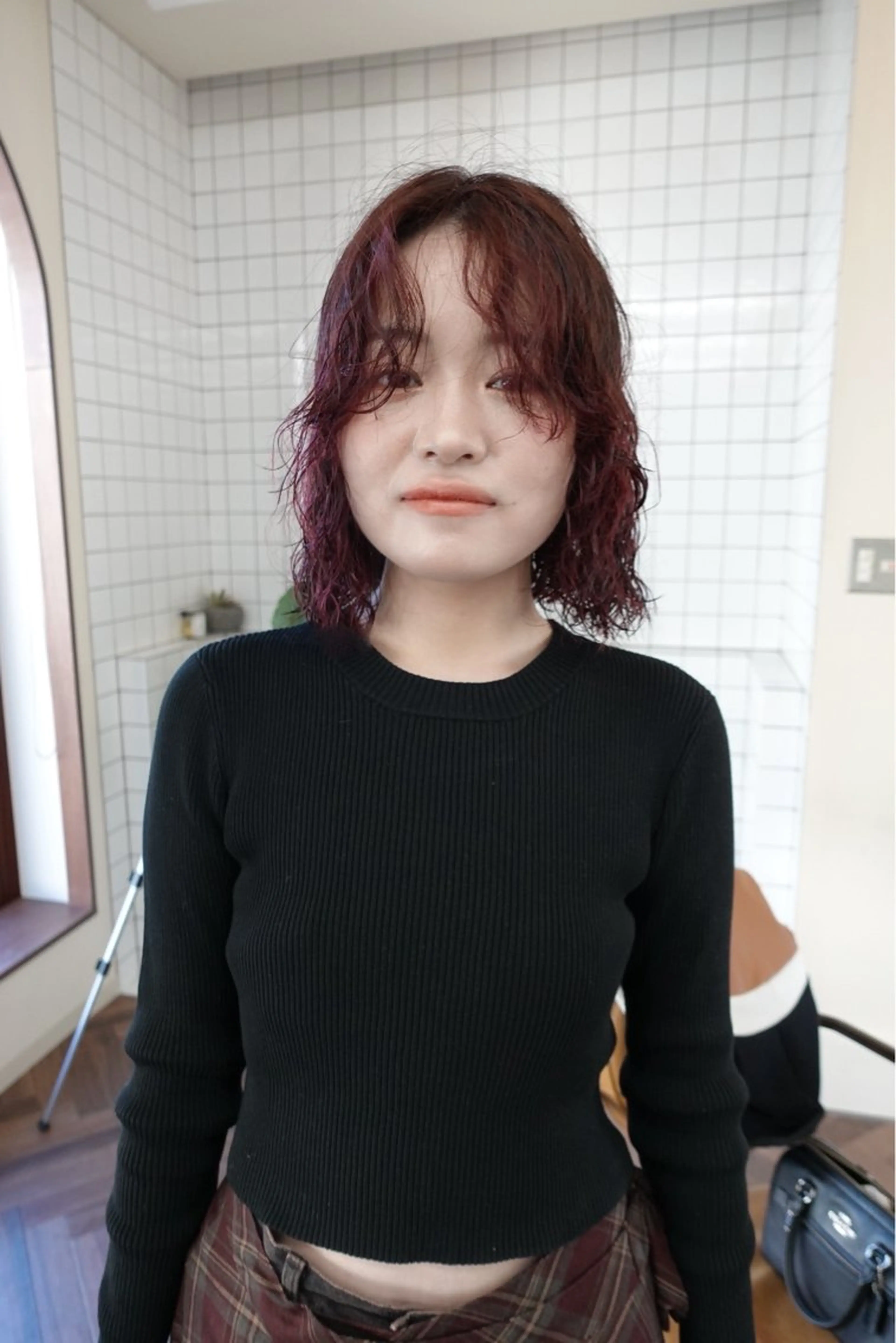 ショート カラー パーマ ボブ ボブパーマ/パーマ ウルフパーマのヘアスタイル