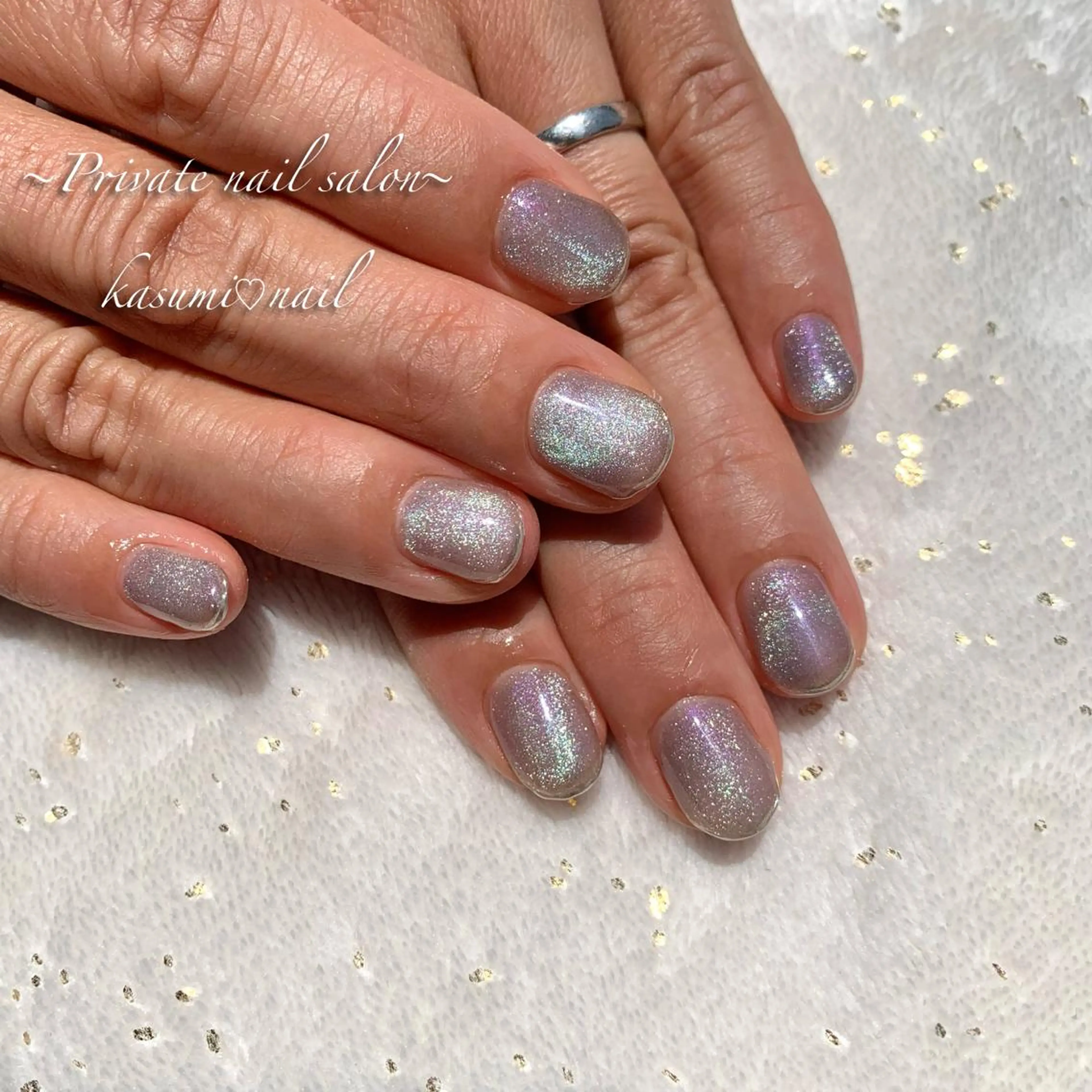 ネイル アートネイル ラメ(グリッター) マグネットネイル ミラーネイル 持ち込み KASUMI♡ Nailのネイルデザイン