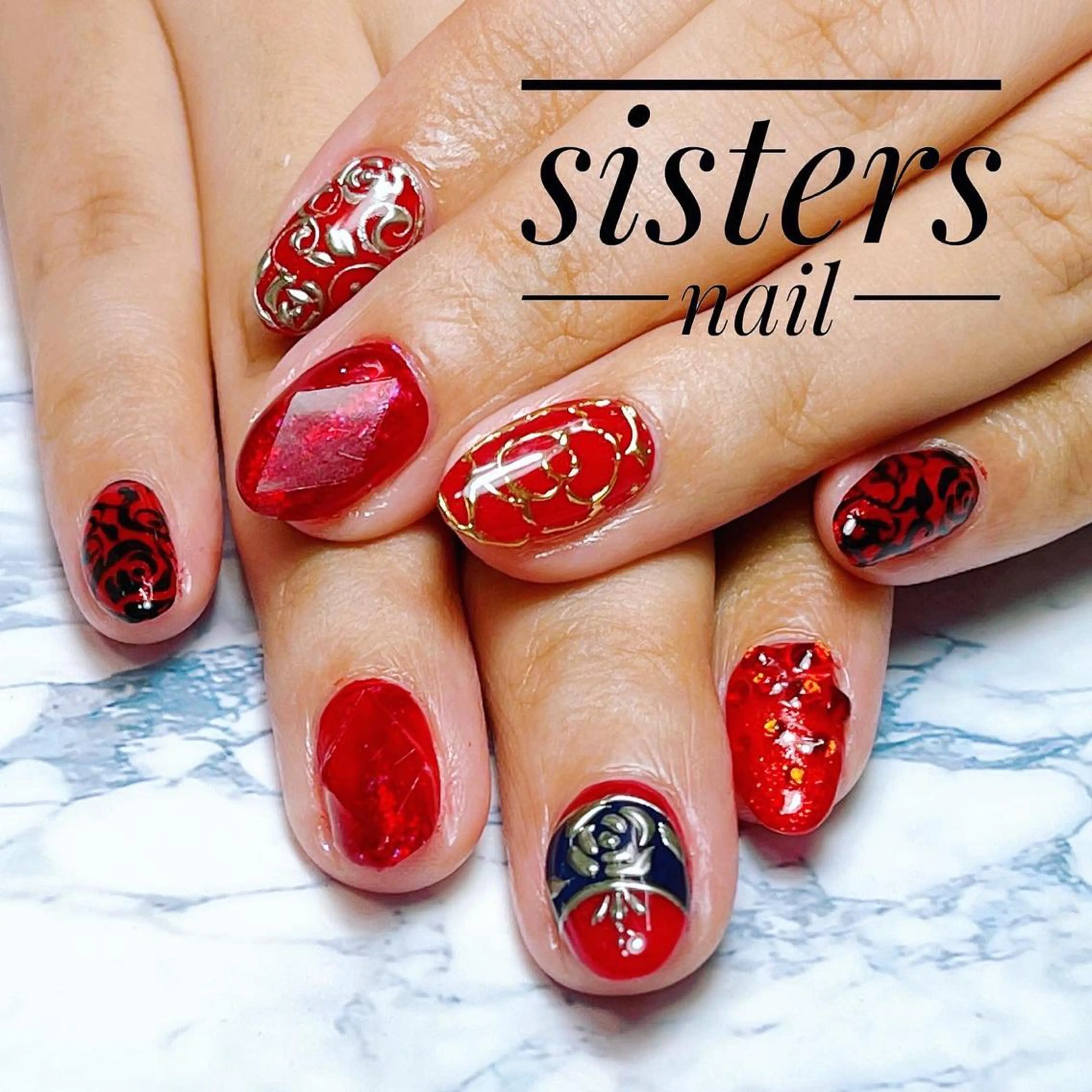 ネイル アートネイル キラキラネイル sisters nail.fのネイルデザイン