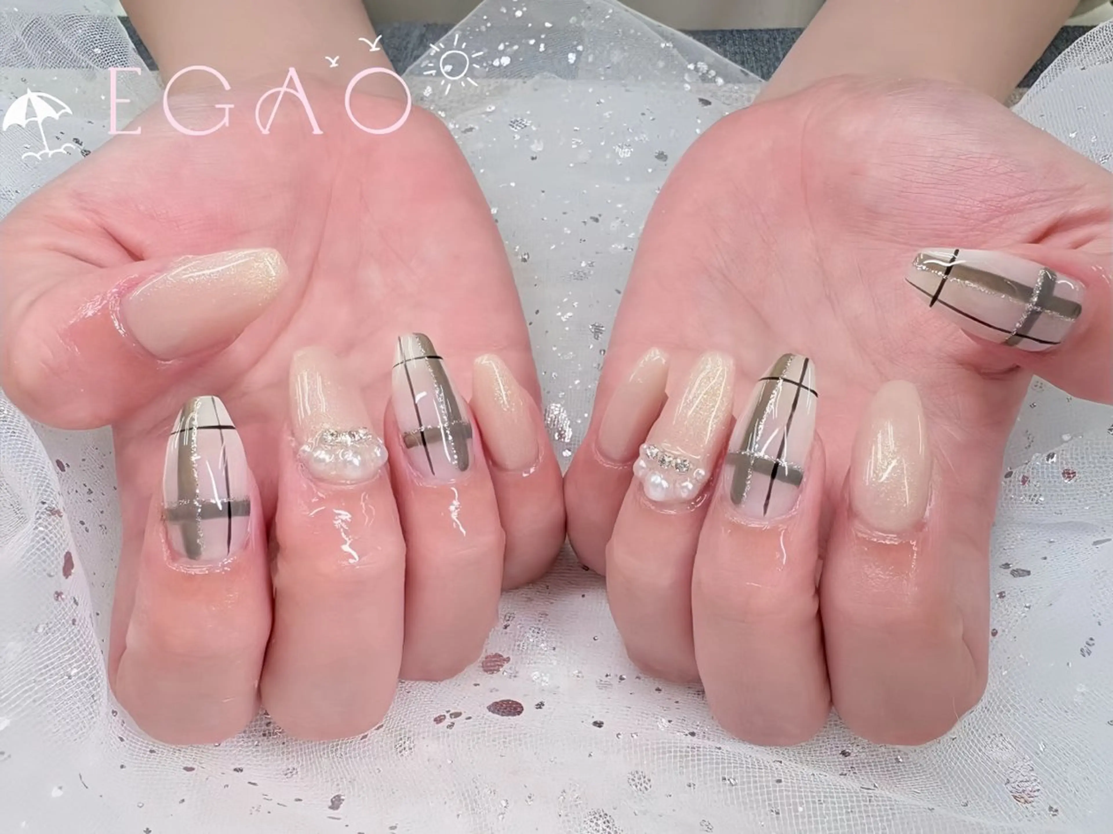 ネイル アートネイル フットネイル フレンチネイル ジェルネイル グラデーション ハンドネイル Egao Nail錦糸町店のネイルデザイン