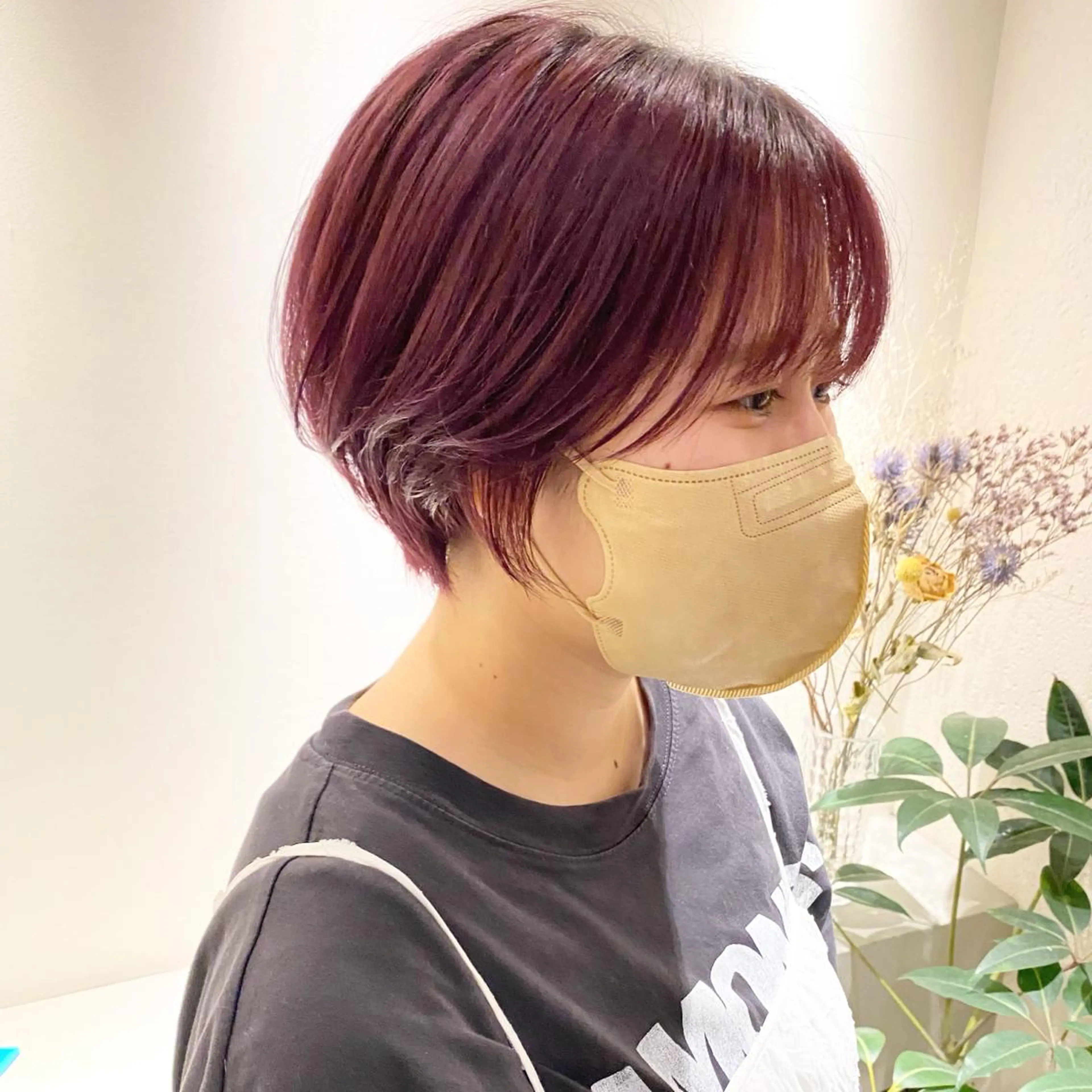 ショート アッシュ ボブ 髪質改善 レイヤーカット ショートヘア カット ヘアカラー ショート〜ミディアム 喜多司のヘアスタイル