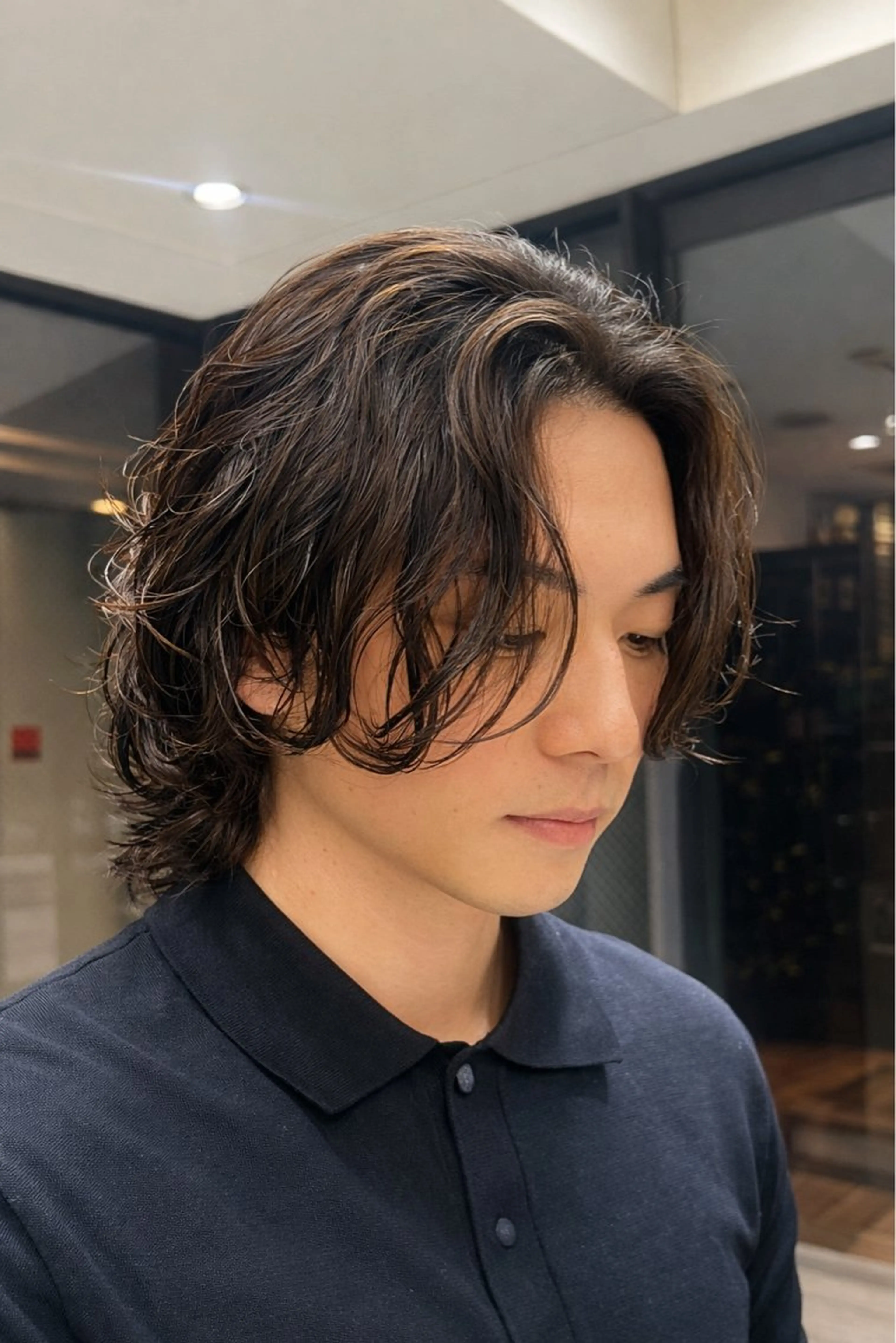 ミディアム パーマ メンズ カット パーマ トリートメント ケンシロウ メンズパーマ特化⭕️のヘアスタイル