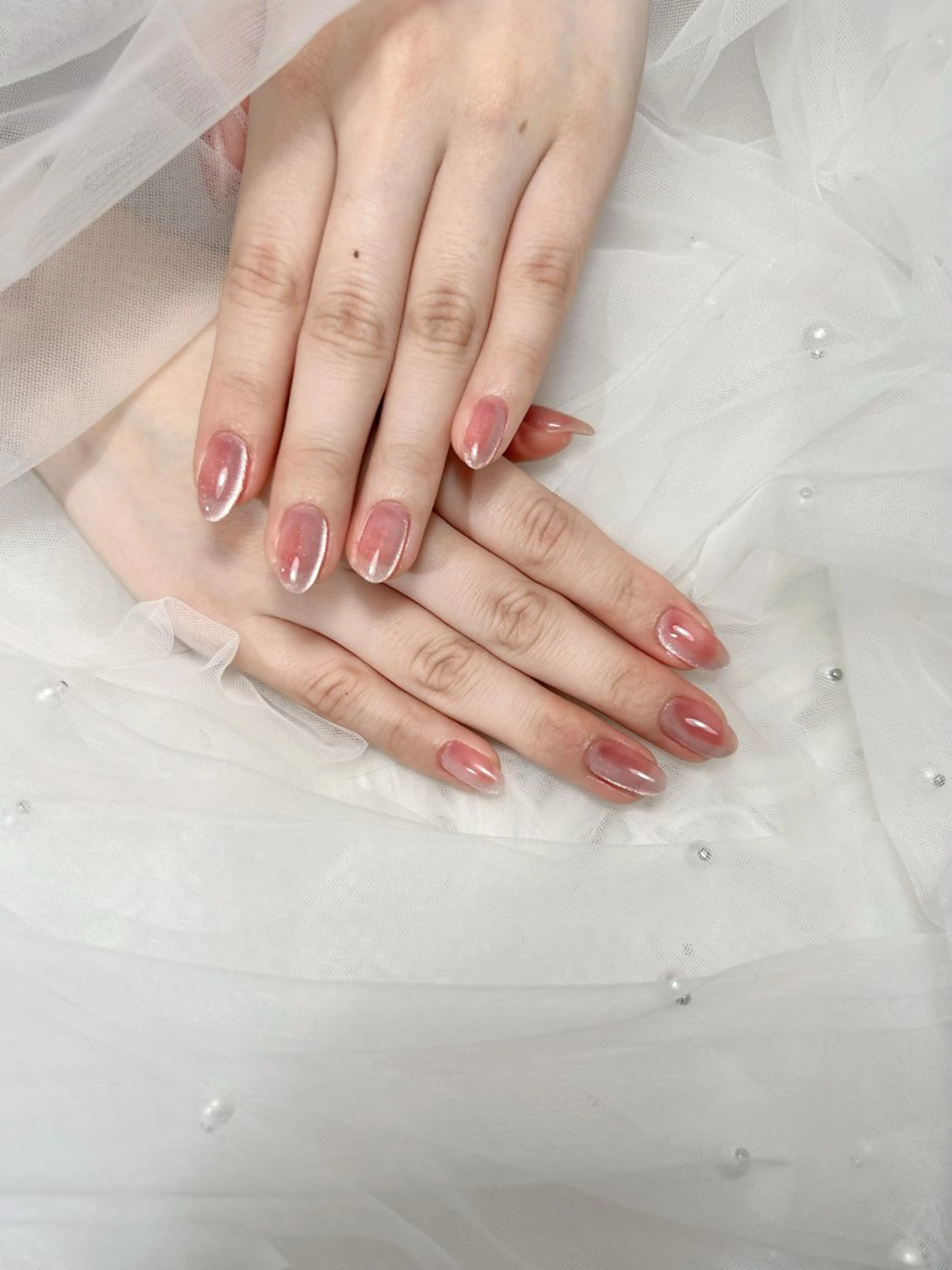 ネイル アートネイル 桜ネイル フレンチネイル ガラスフレンチ グラデーション 🌈 Laule'aのネイルデザイン