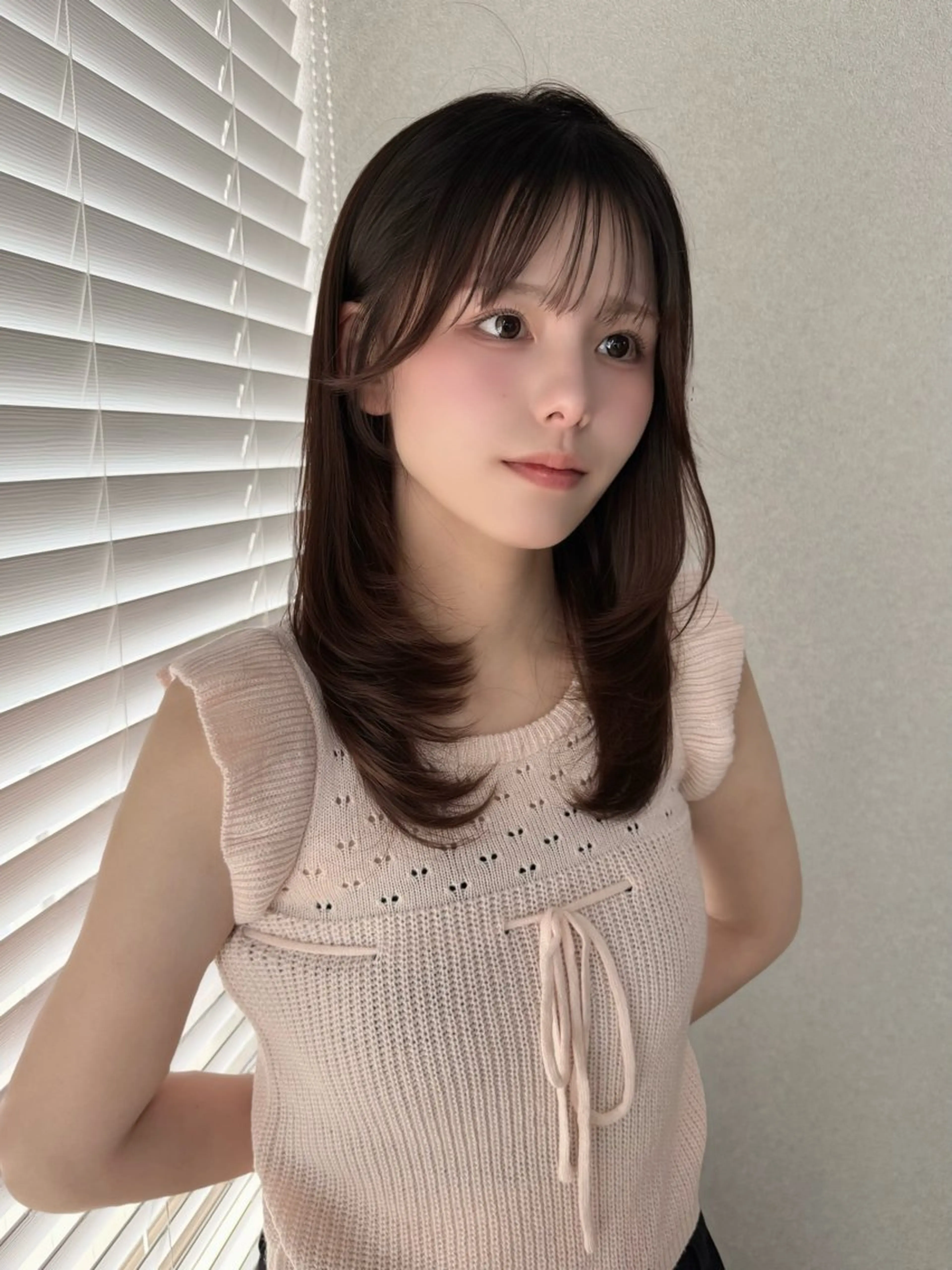ミディアム 韓国風ヘア レイヤーカット カット ヘアカラー トリートメント レイヤーカット/ 和奏︎✿のヘアスタイル