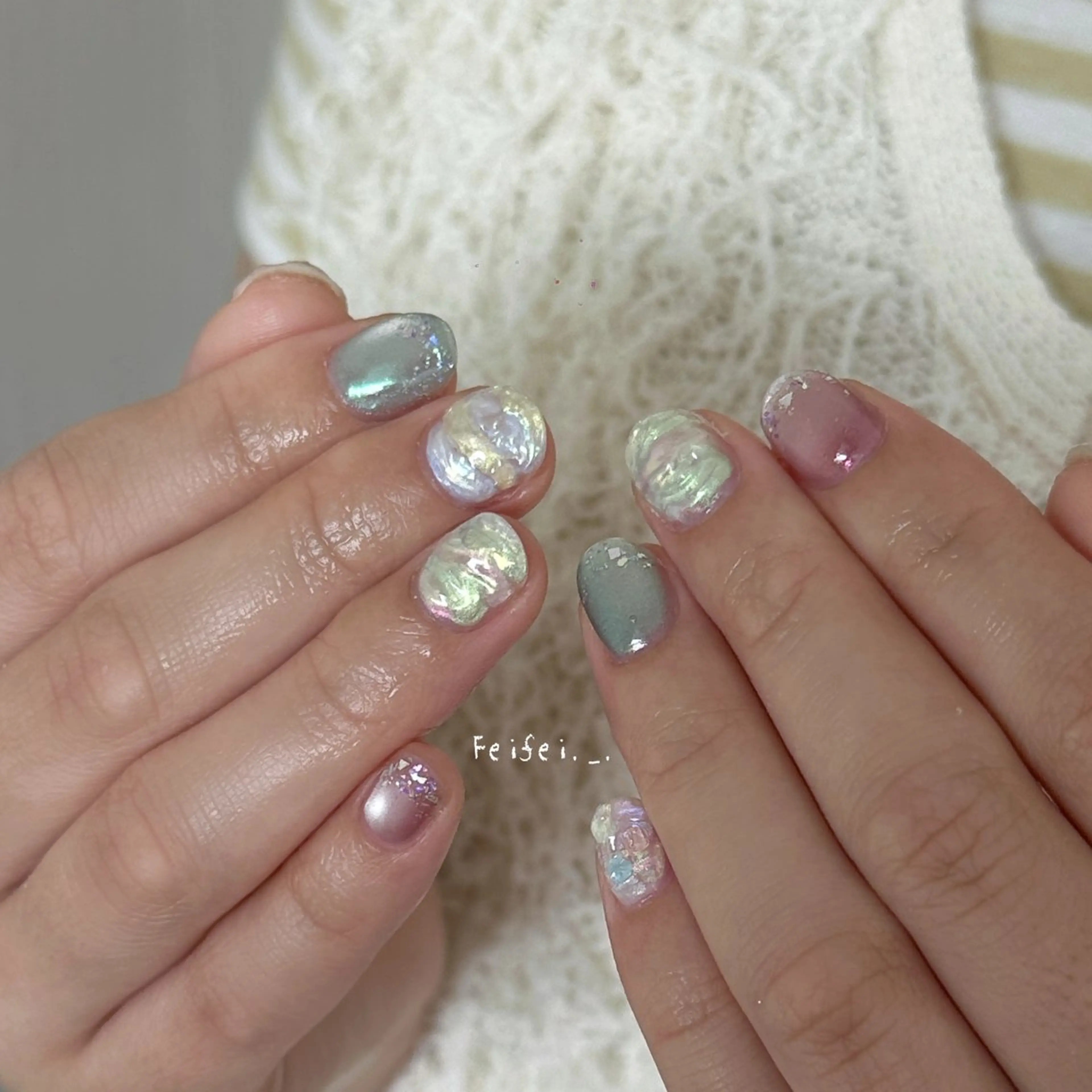 ネイル ハンドネイル 🎀 Hiyubi._.nail 🫧所属・🎀フェイ フェイ🫧💗のネイルデザイン