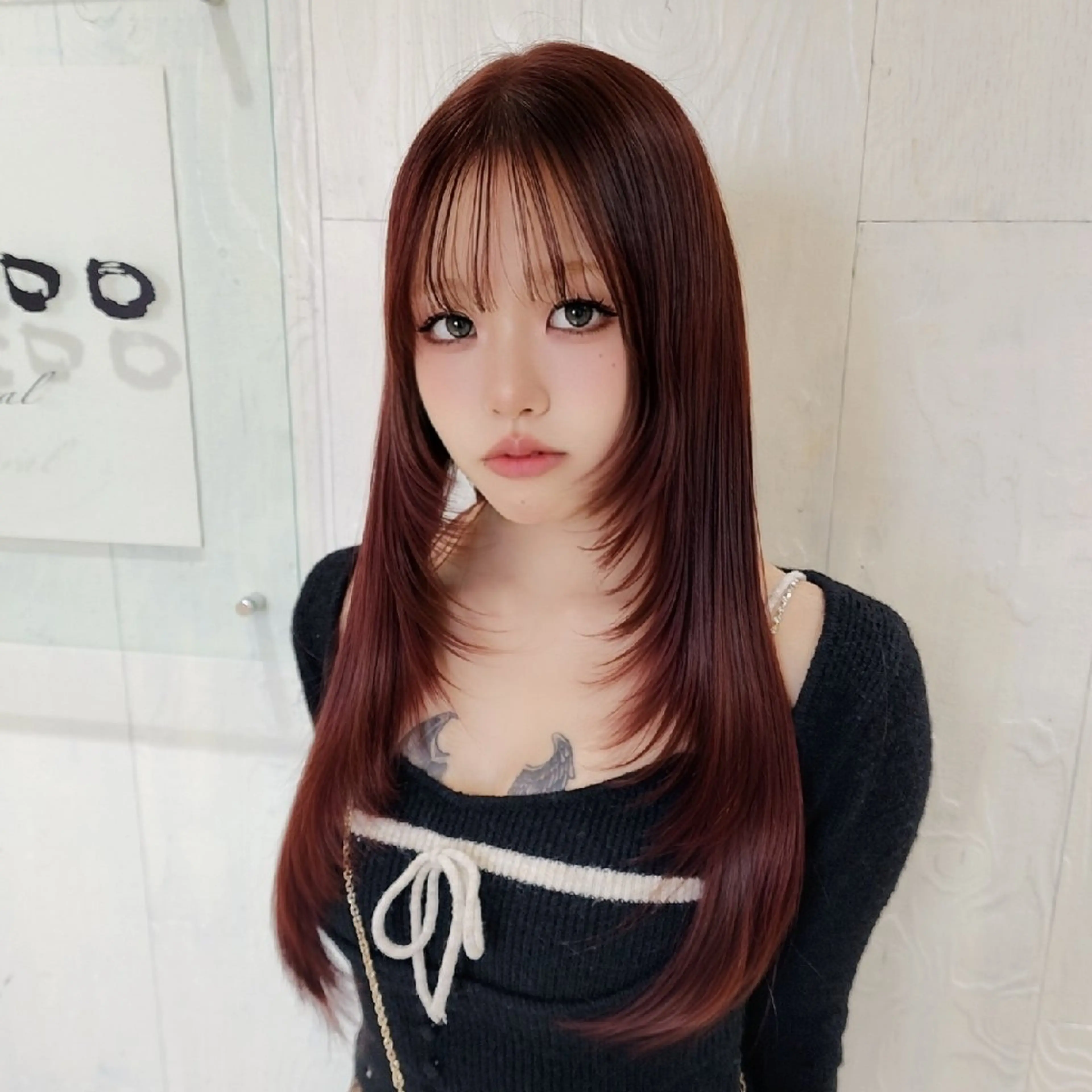 ロング カラー ロングレイヤー ブリーチ ダブルカラー ブリーチなしカラー レッドカラー カット ヘアカラー トリートメント レイヤーカット/ ウルフカット/大橋 のヘアスタイル