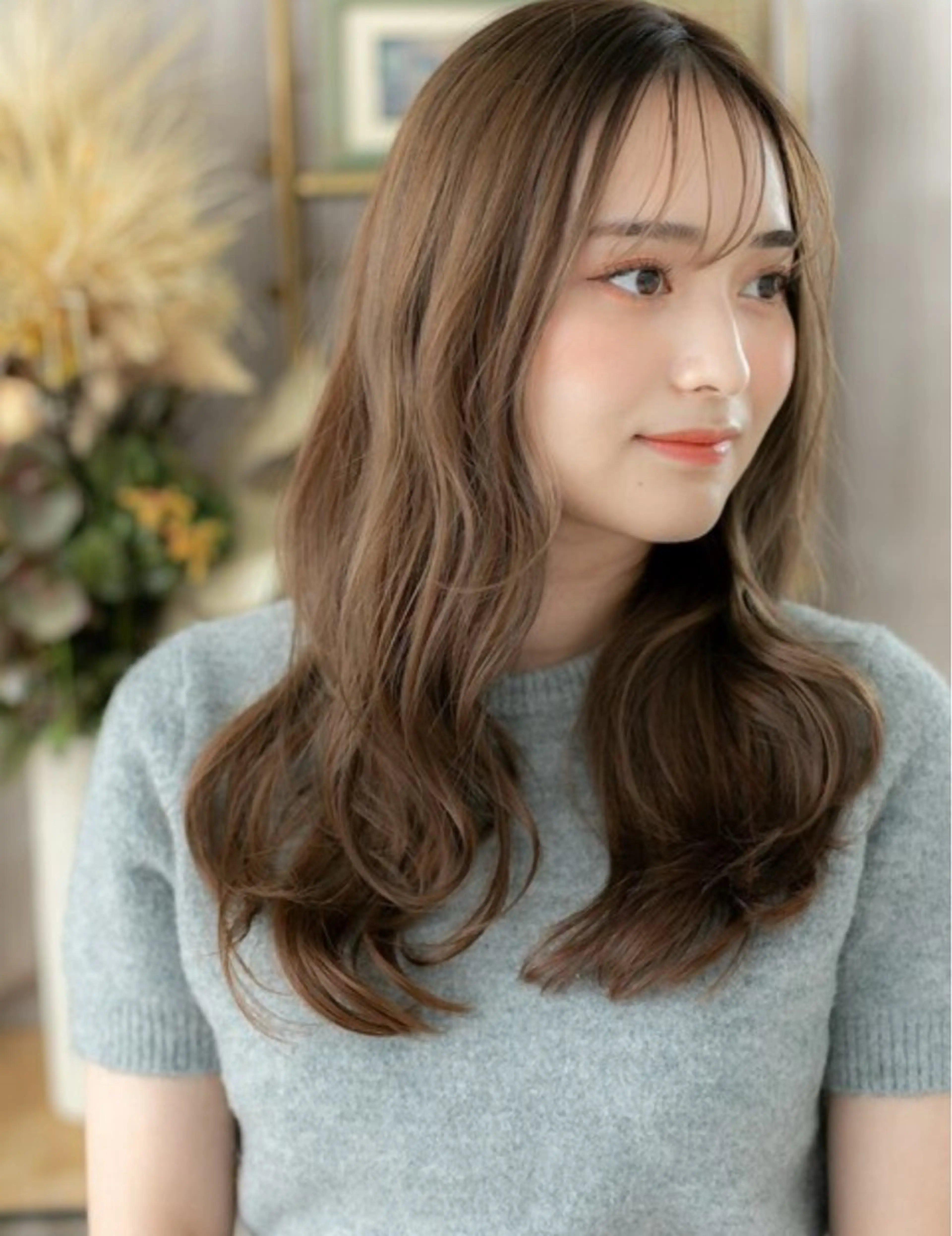 ロング カラー アッシュ グレージュ カーキグレージュ ミルクティーアッシュ オリーブグレージュ 💧艶髪ストレート ✨ロング／府川直樹のヘアスタイル