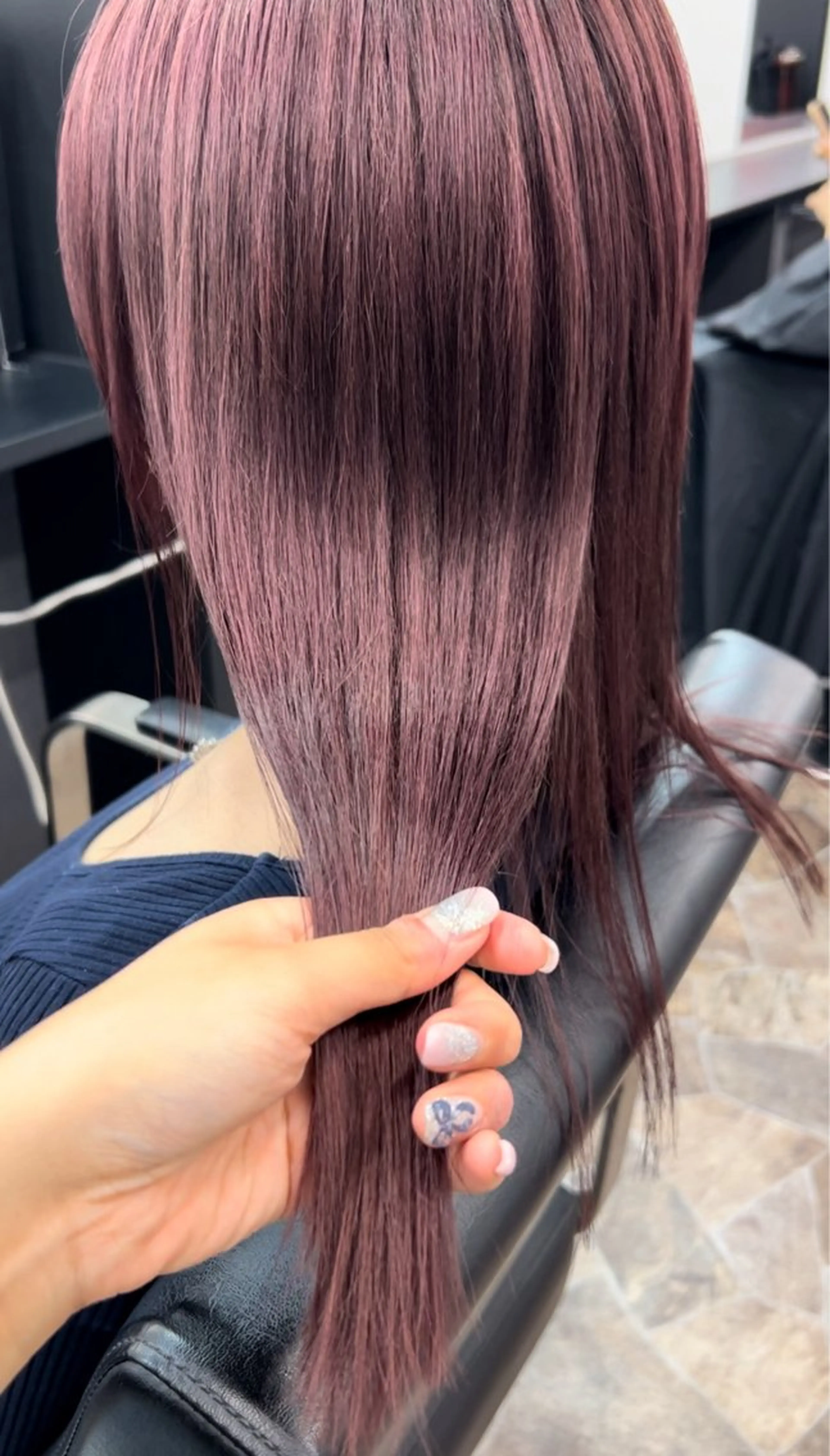 セミロング カラー ピンクカラー パープルカラー COEUR🧡 山下　優花のヘアスタイル