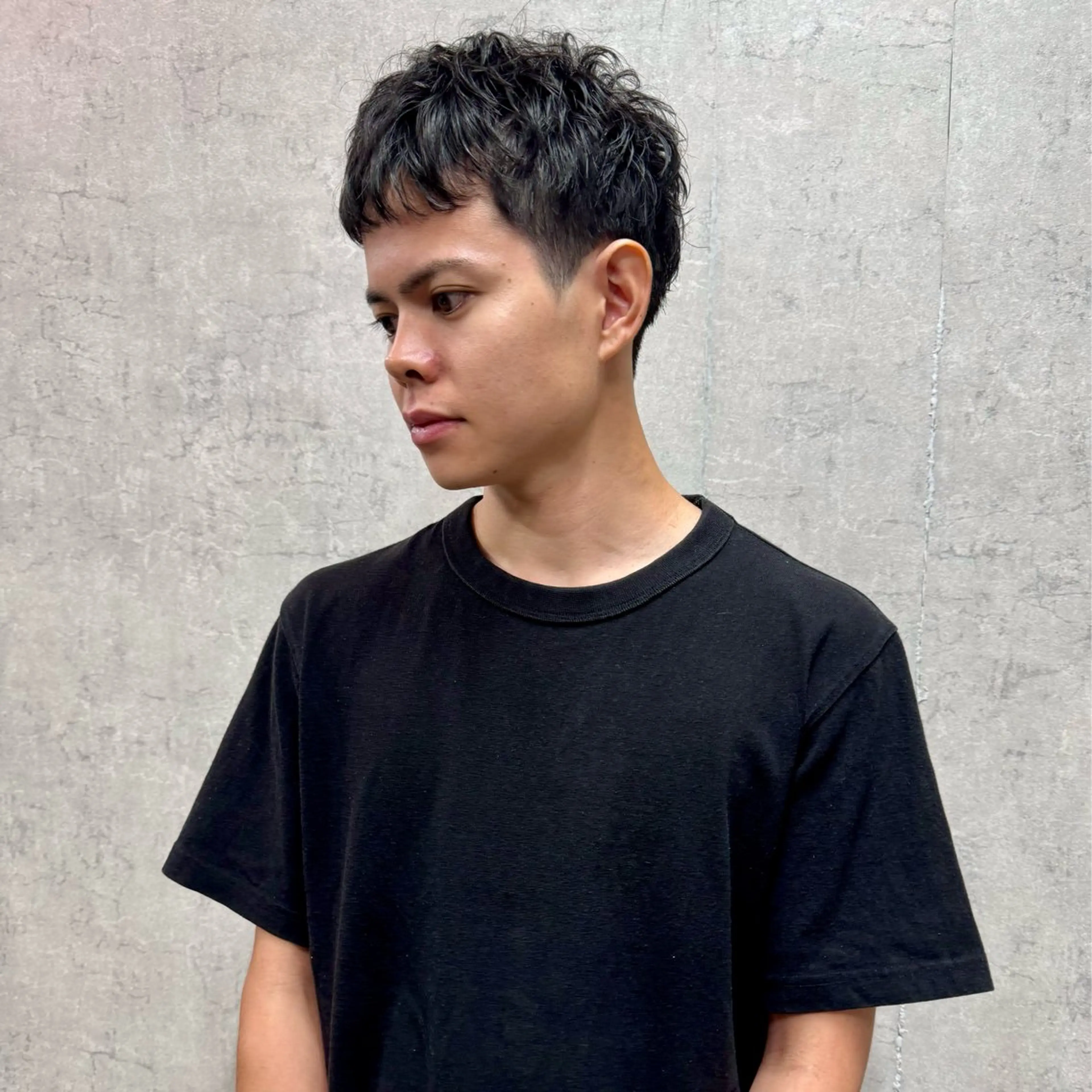 ショート パーマ メンズ アップバング メンズ就活ヘア メンズパーマ メンズショート スパイキーショート カット パーマ ヘアセット 【池袋/スパイキー ショート】ⓝⓘⓜⓤのヘアスタイル