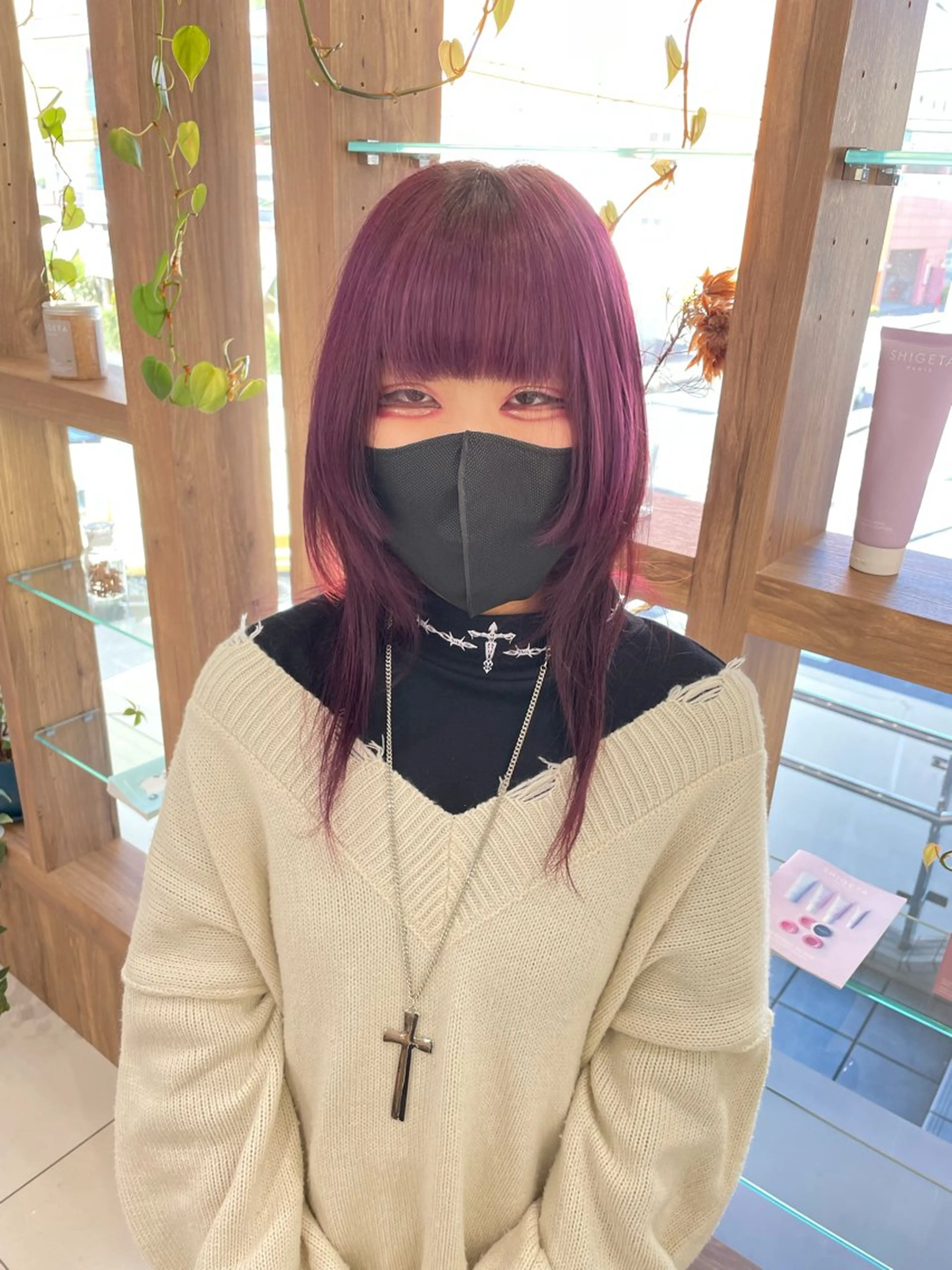 ロング カラー ブリーチ パープルカラー ♚Honoka♚ ヘアセットのヘアスタイル