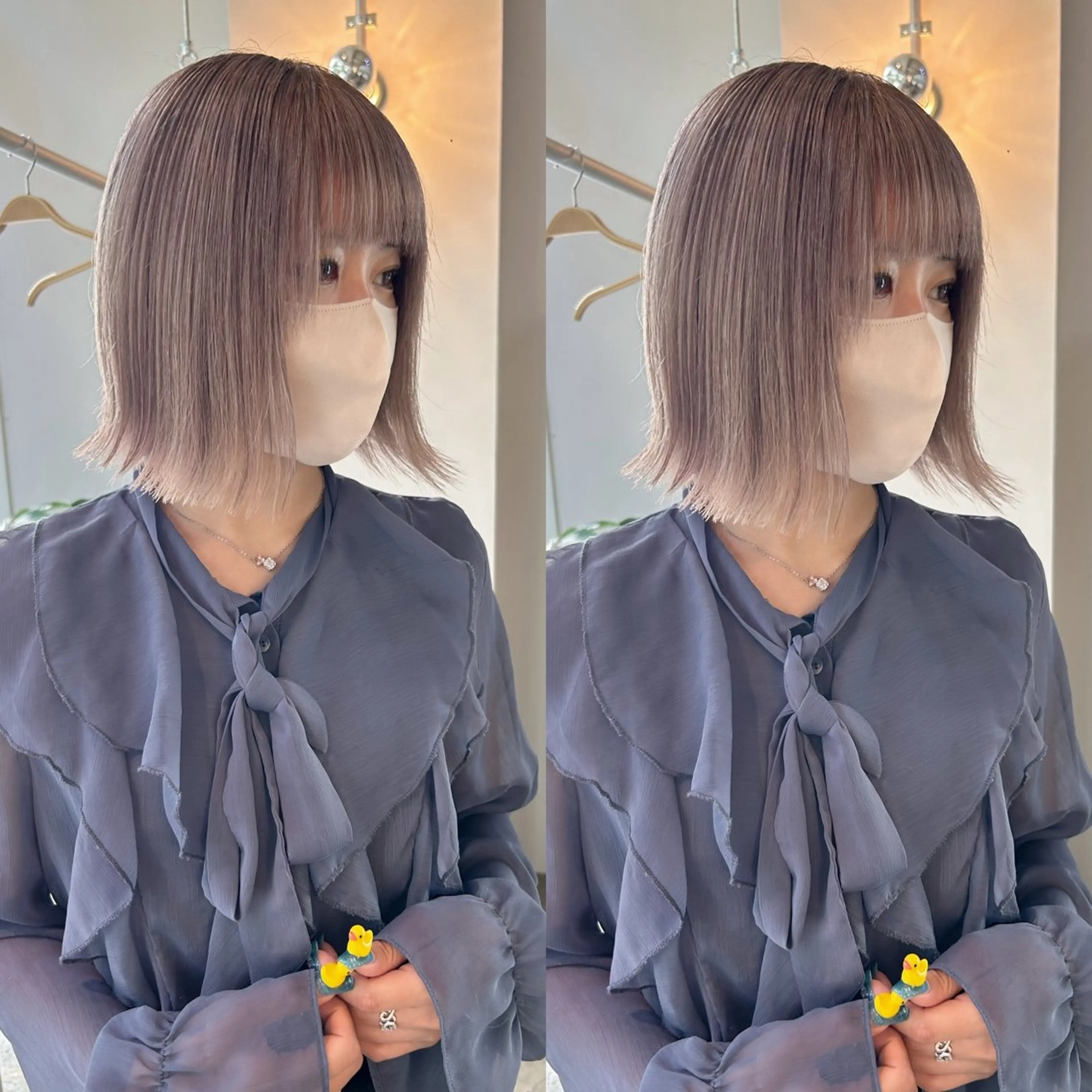 ミディアム カラー ヘアカラー yoriダブルカラー 代表すがわらのヘアスタイル