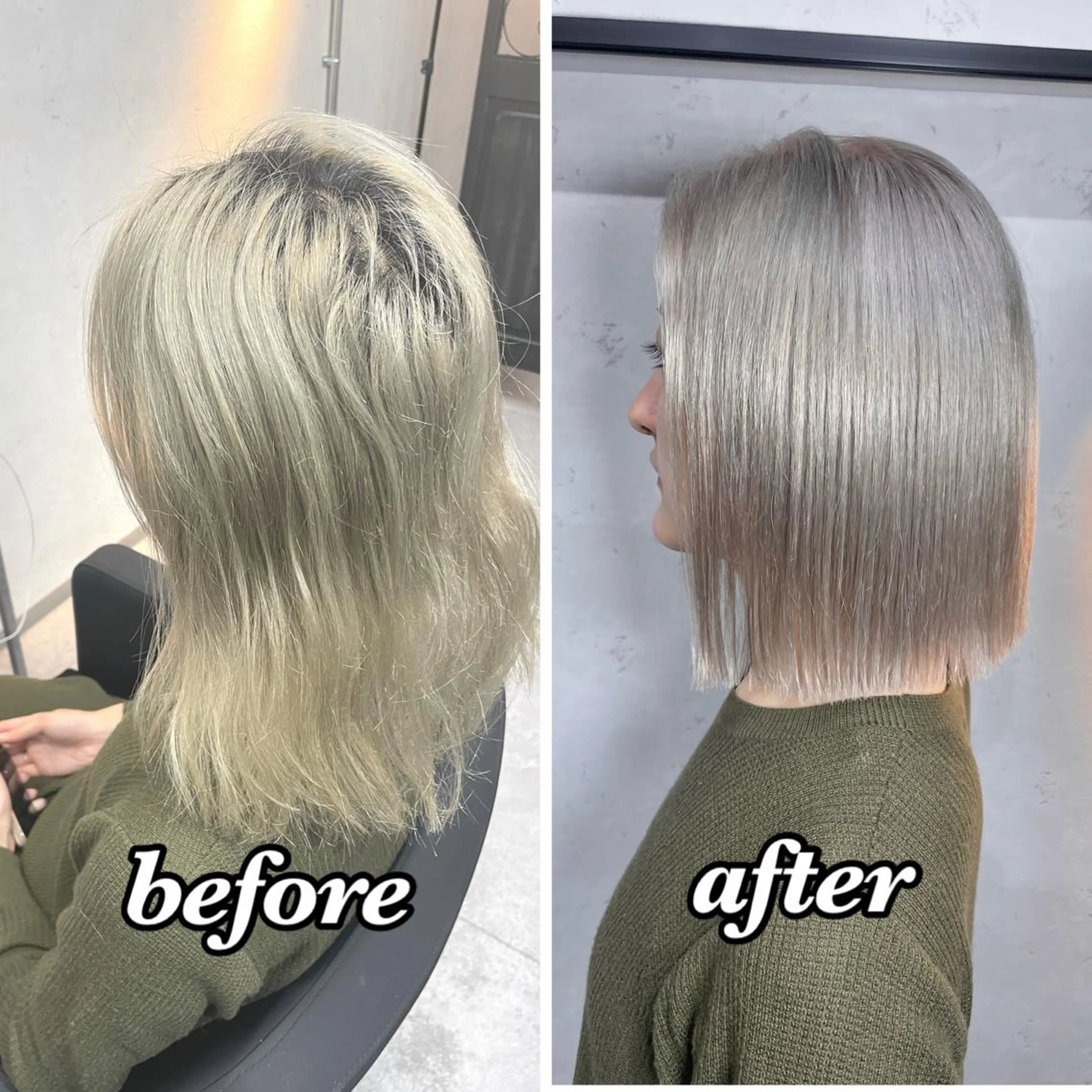 ミディアム カット ヘアカラー トリートメント 1日1名限定価格✂️ 髪質改善サロン代表谷のヘアスタイル