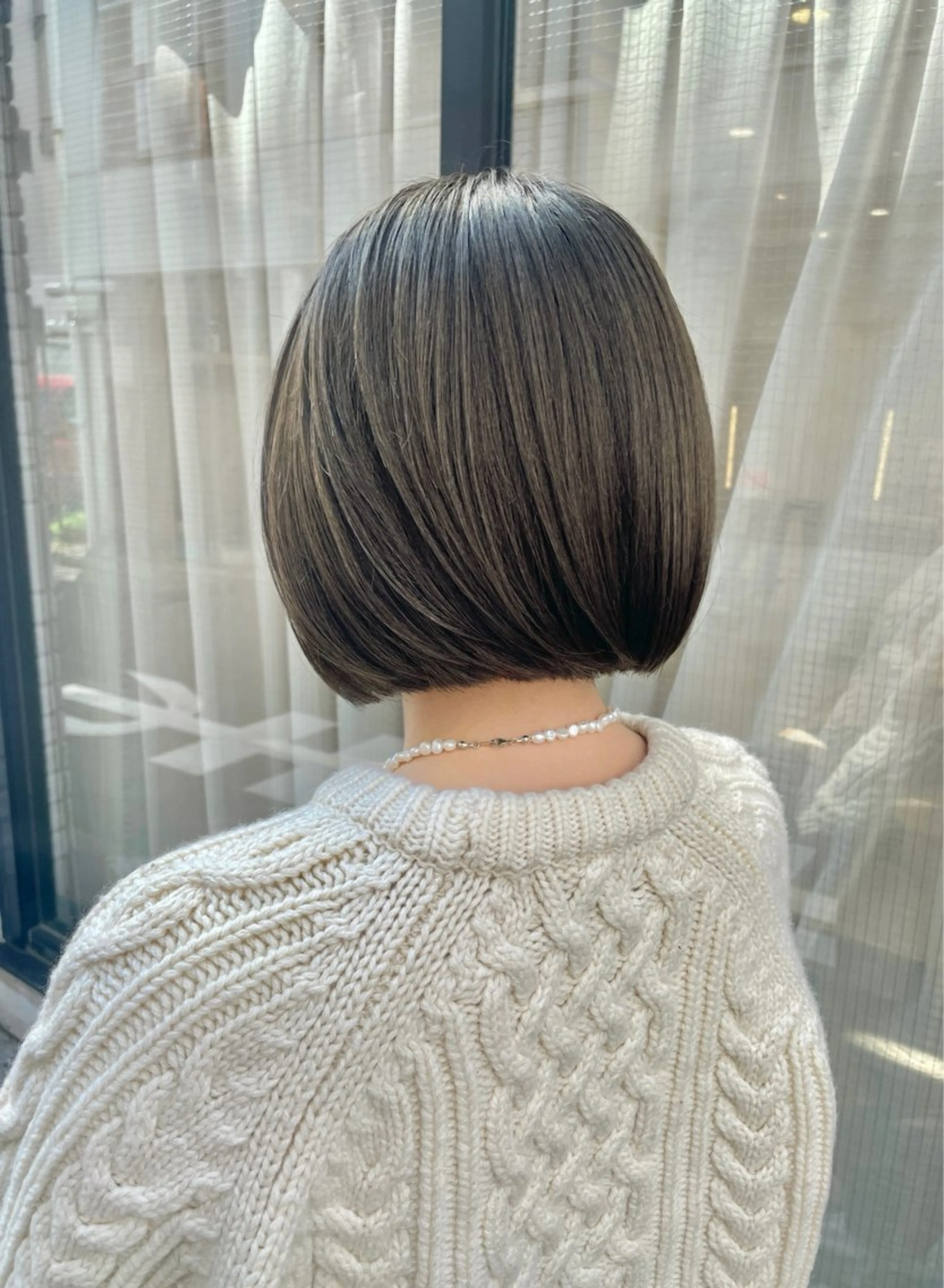 ミディアム カラー オリーブカラー ボブ ヘアカラー カラー/レイヤー/ 髪質改善/PAAQのヘアスタイル