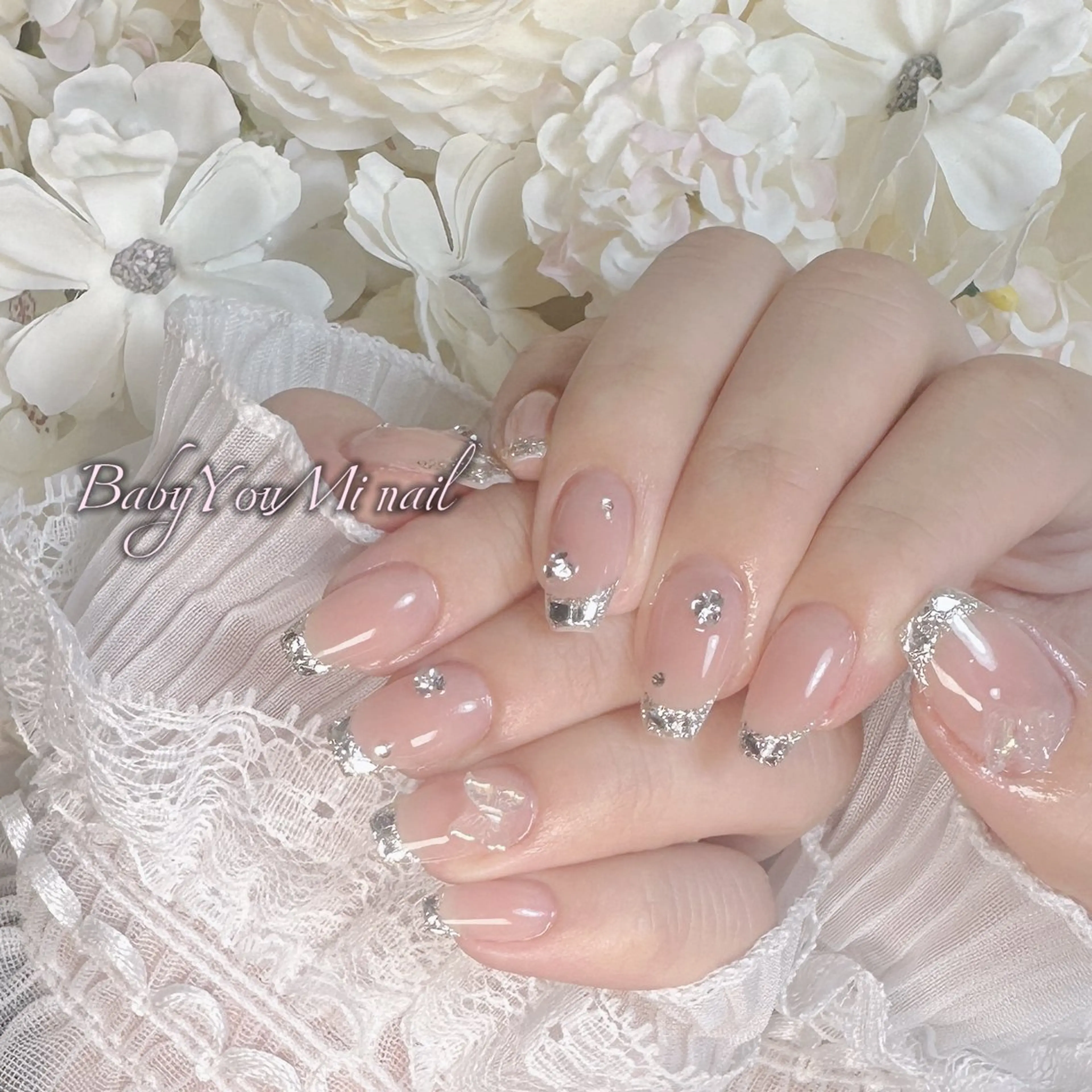 ネイル オーロラネイル 成人式 フットネイル フレンチネイル ジェルネイル ハンドネイル BabyYouMi nailのネイルデザイン