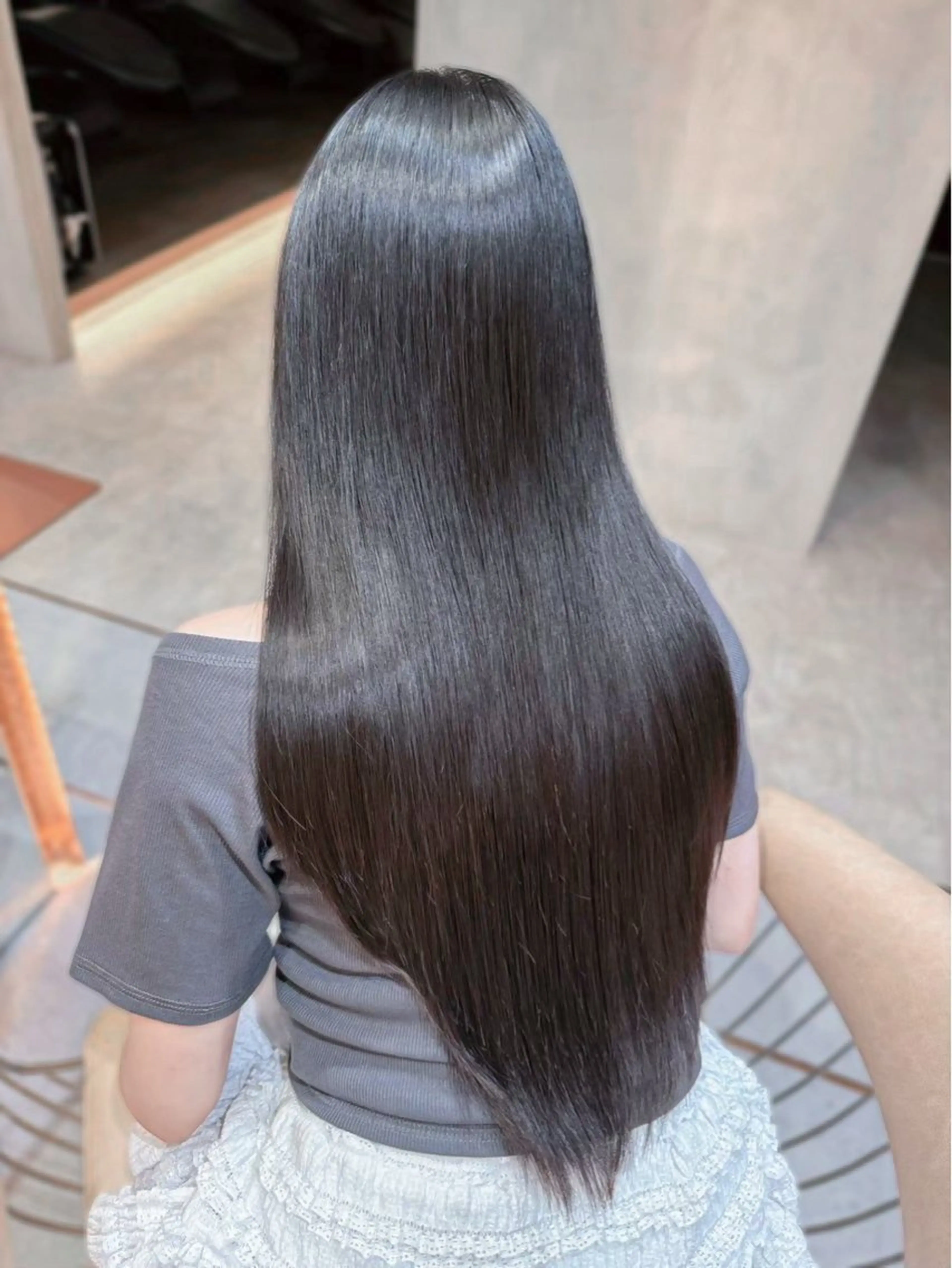 ロング カット 縮毛矯正 トリートメント 久米 春輝のヘアスタイル